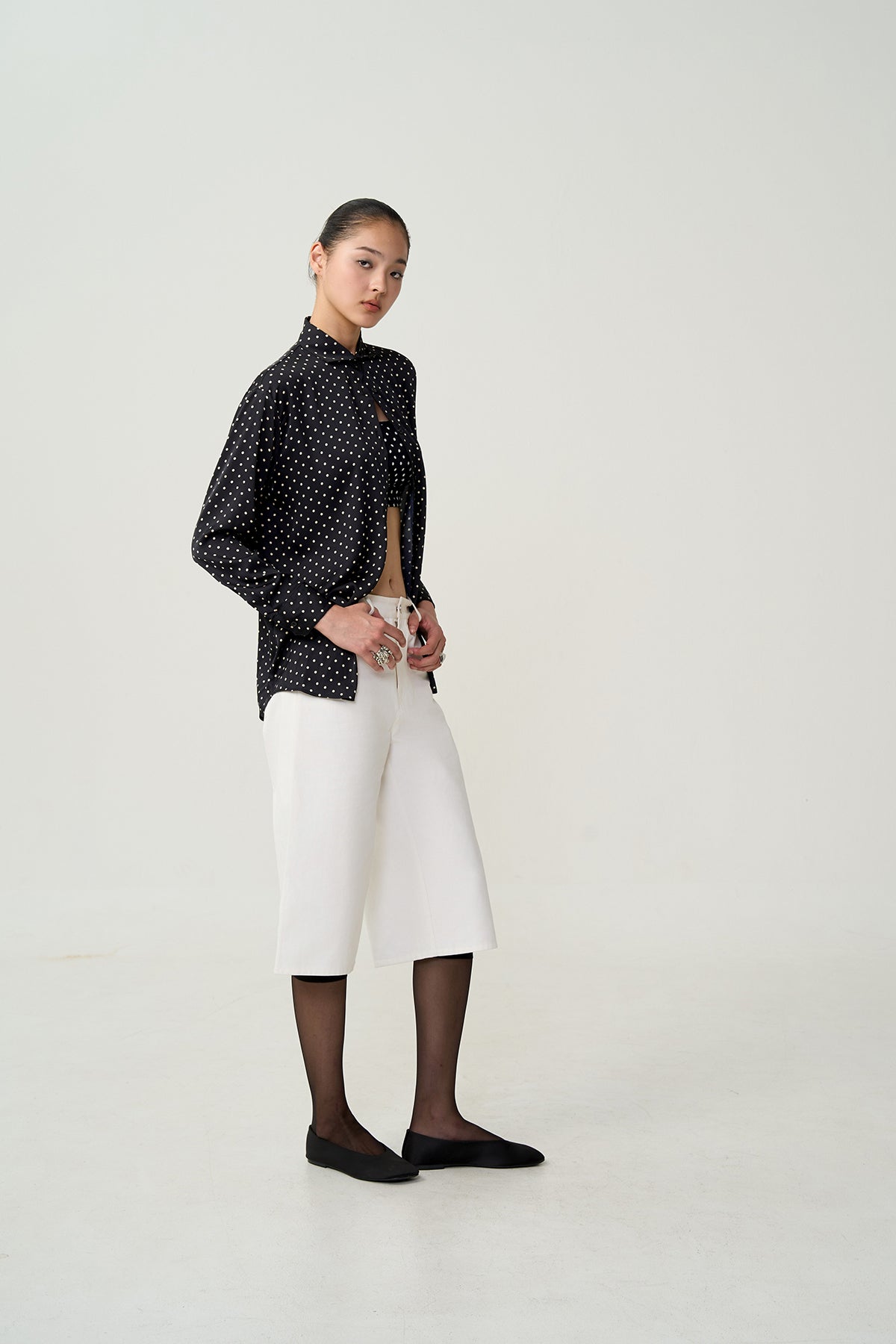 Elliot Relaxed Dot Shirt Black