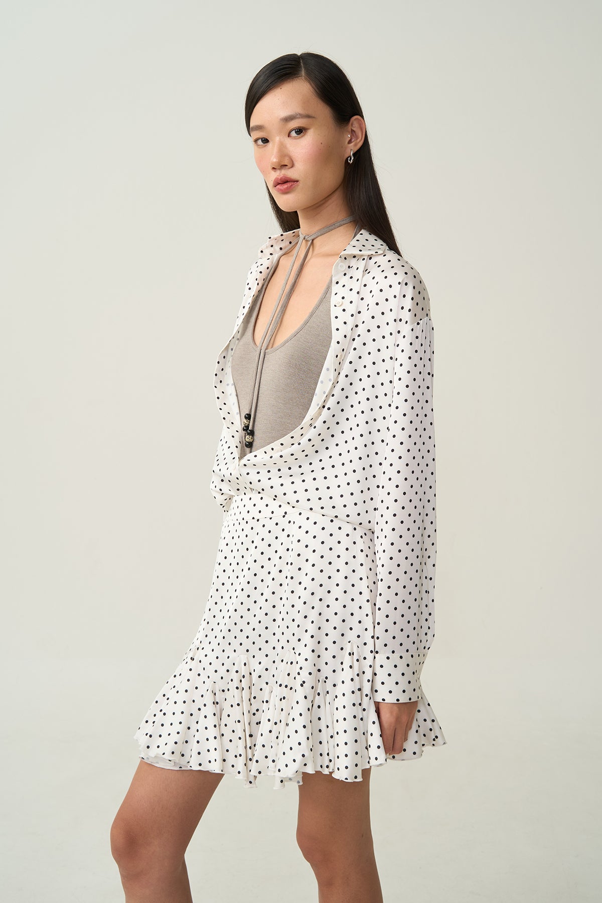 Elliot Relaxed Dot Shirt Ivory
