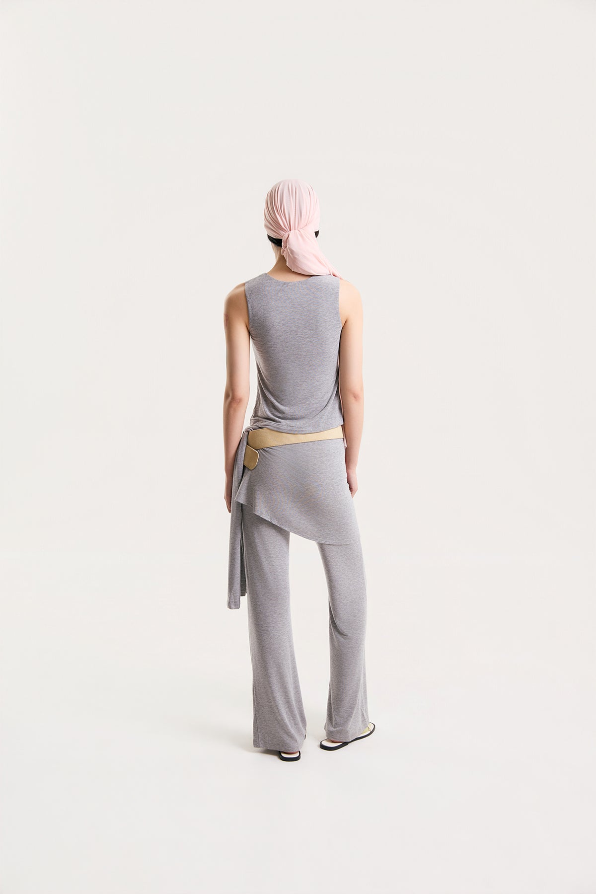 OTHER STORE Elowen Layered Wrap Pants Set in Heather Grey