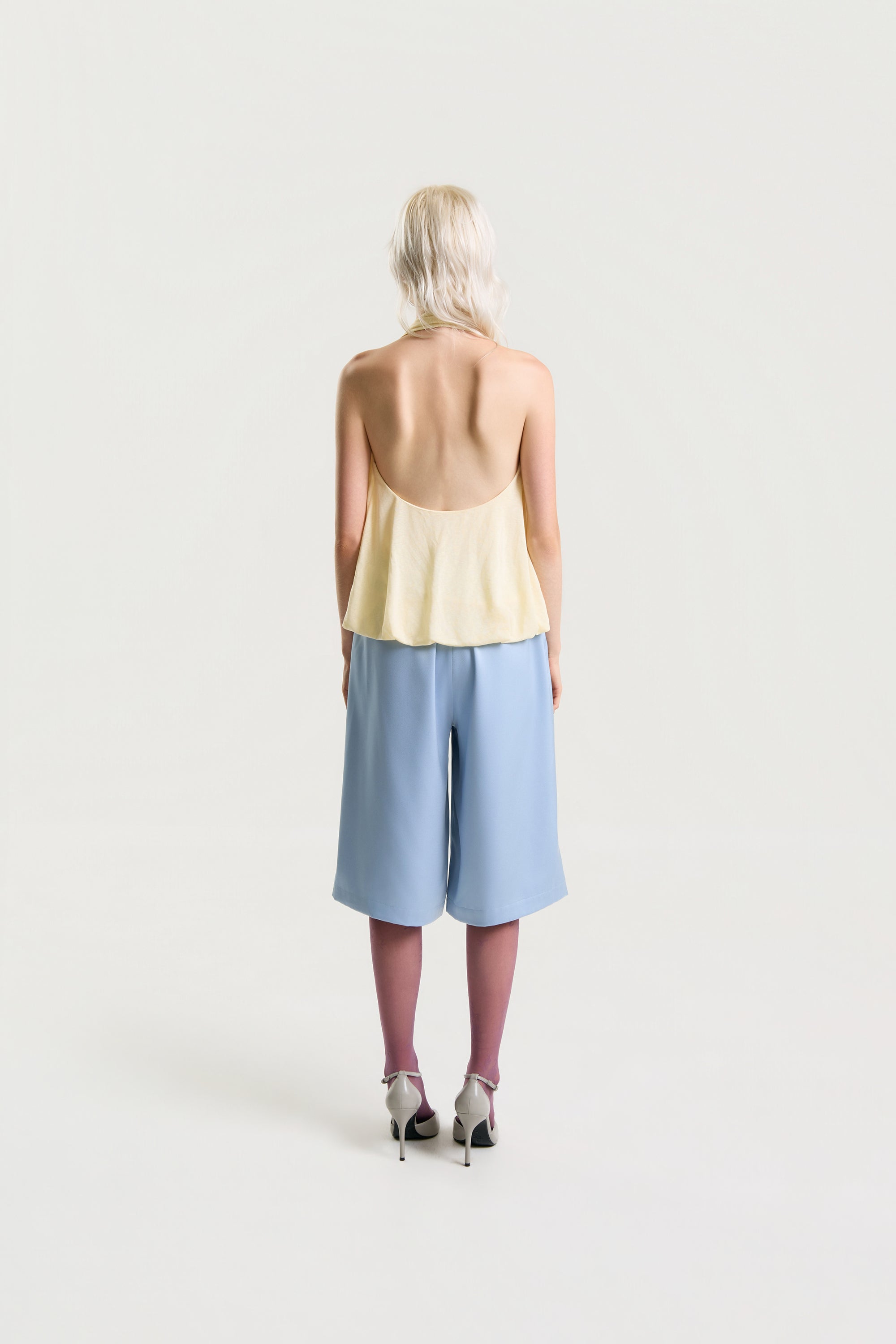 OTHER STORE Halo Drape Halter Top in Butter Cream