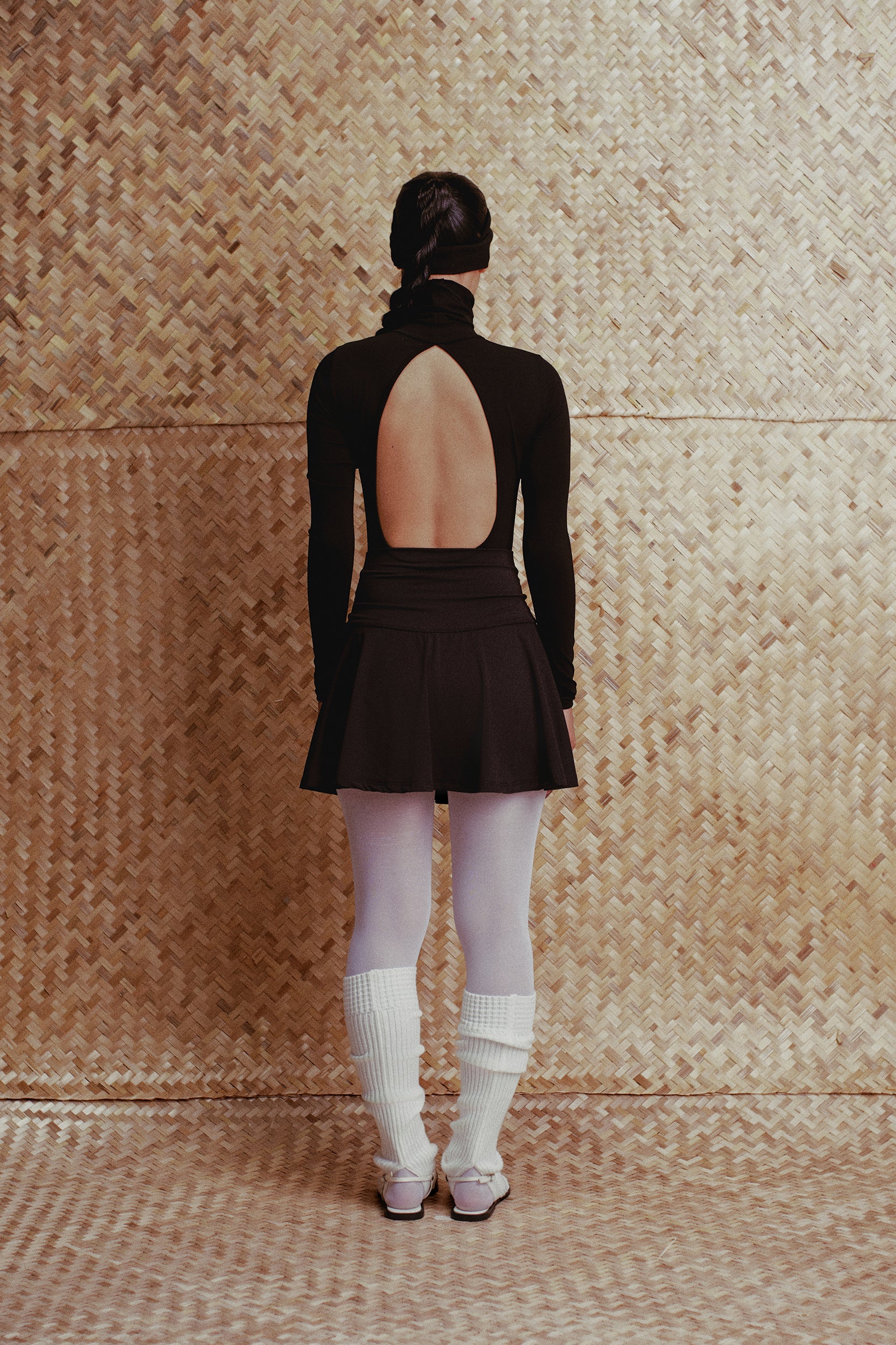 Jade High-Neck Open-Back Bodysuit