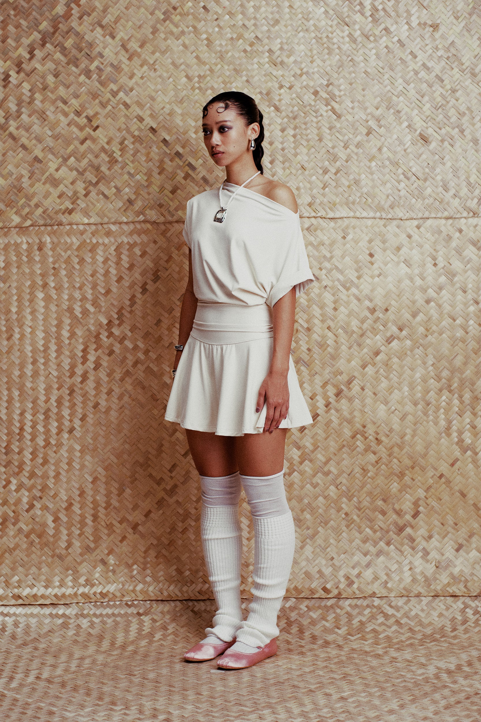 Lena Y-Line Off-Shoulder Top Cream