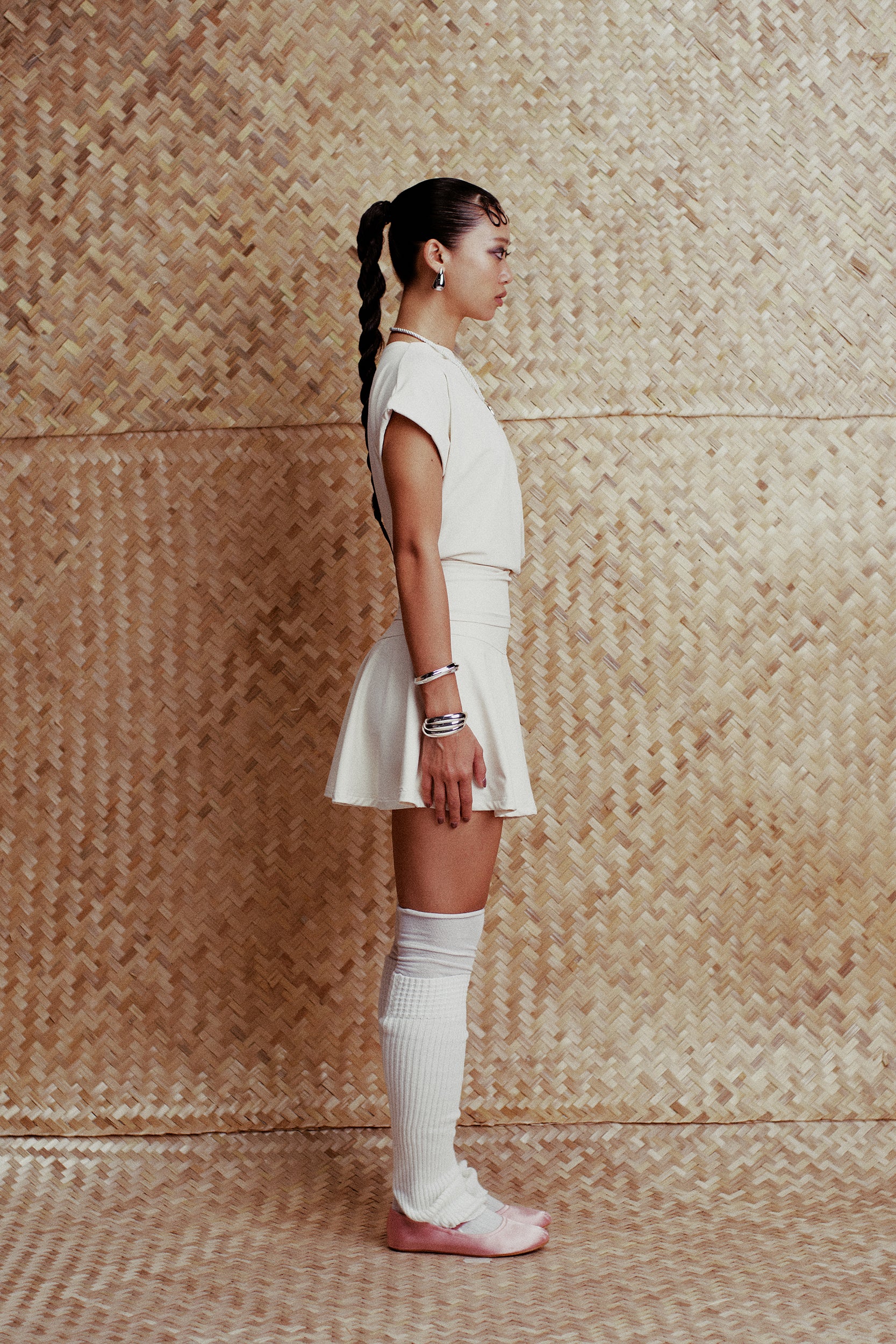 Lena Y-Line Off-Shoulder Top Cream