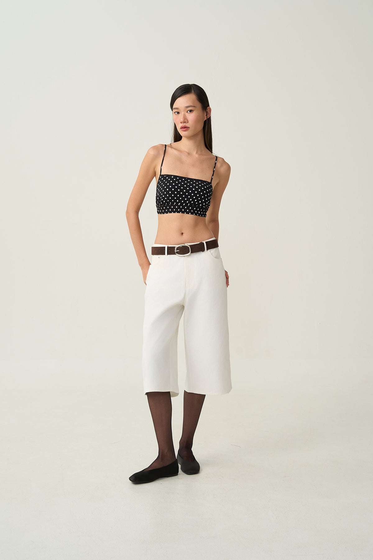 Leni Straight-Cut Polka Top