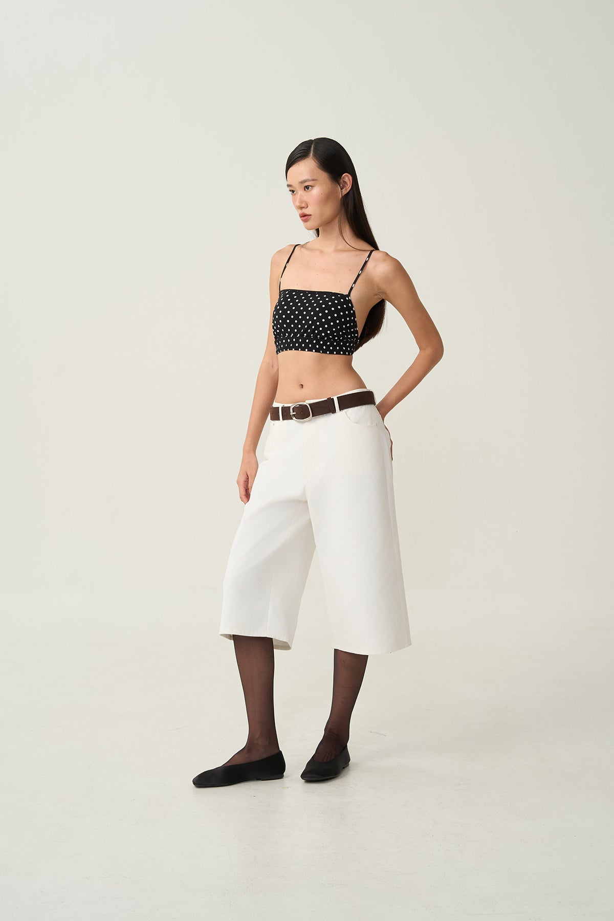 Leni Straight-Cut Polka Top