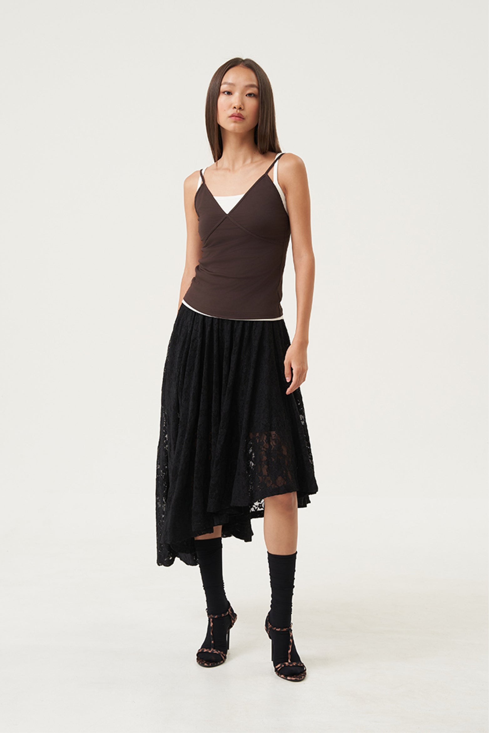 Lucia Asymmetric Lace Skirt