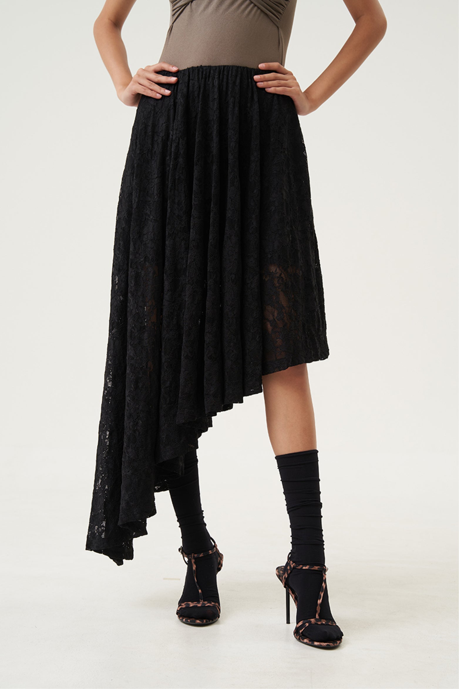 Lucia Asymmetric Lace Skirt