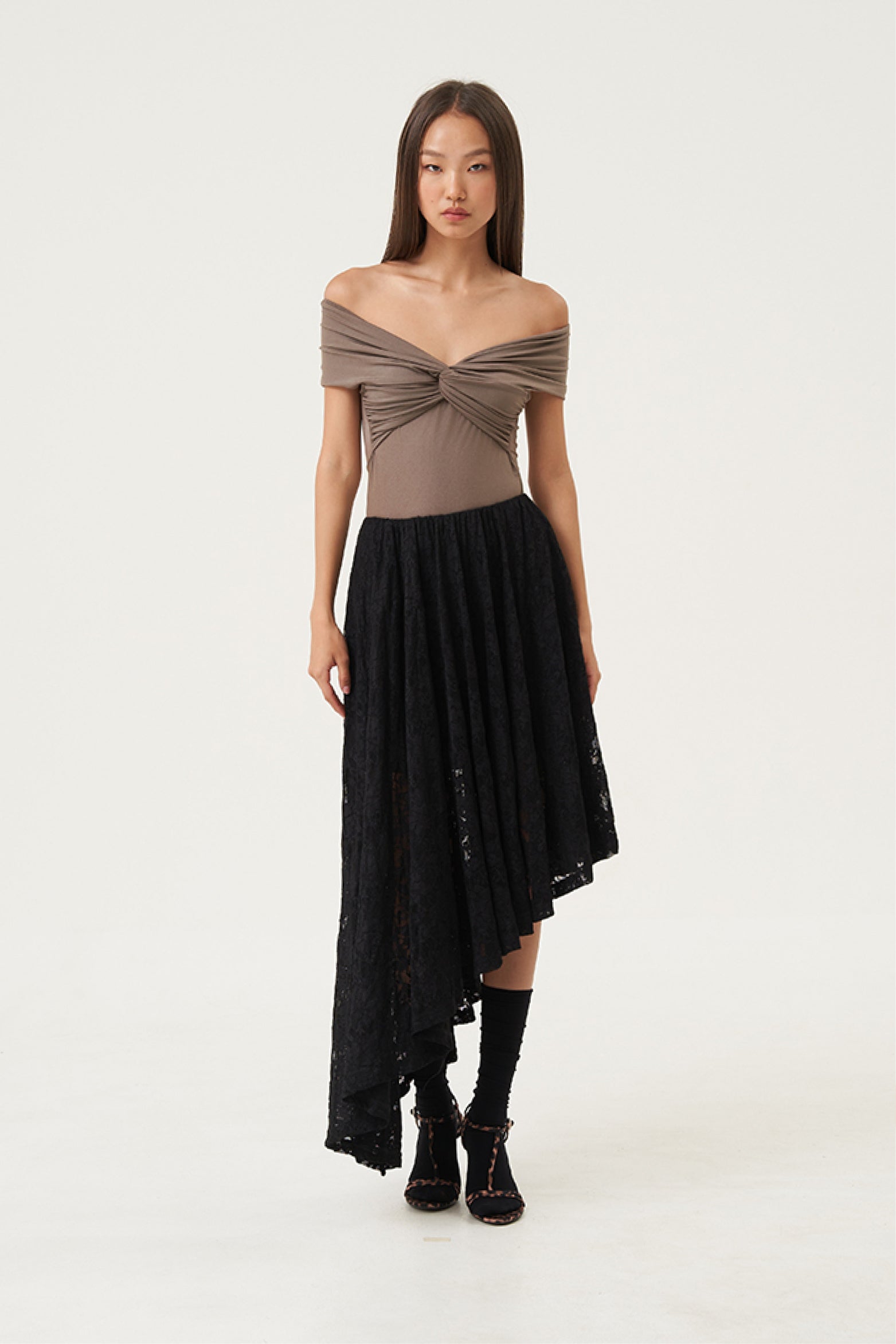 Lucia Asymmetric Lace Skirt