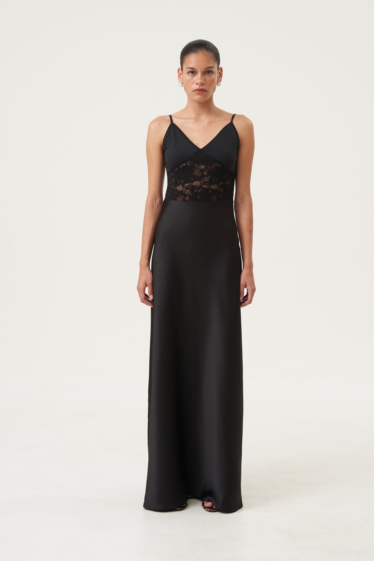Lucia Sheer-Waist Slip Gown