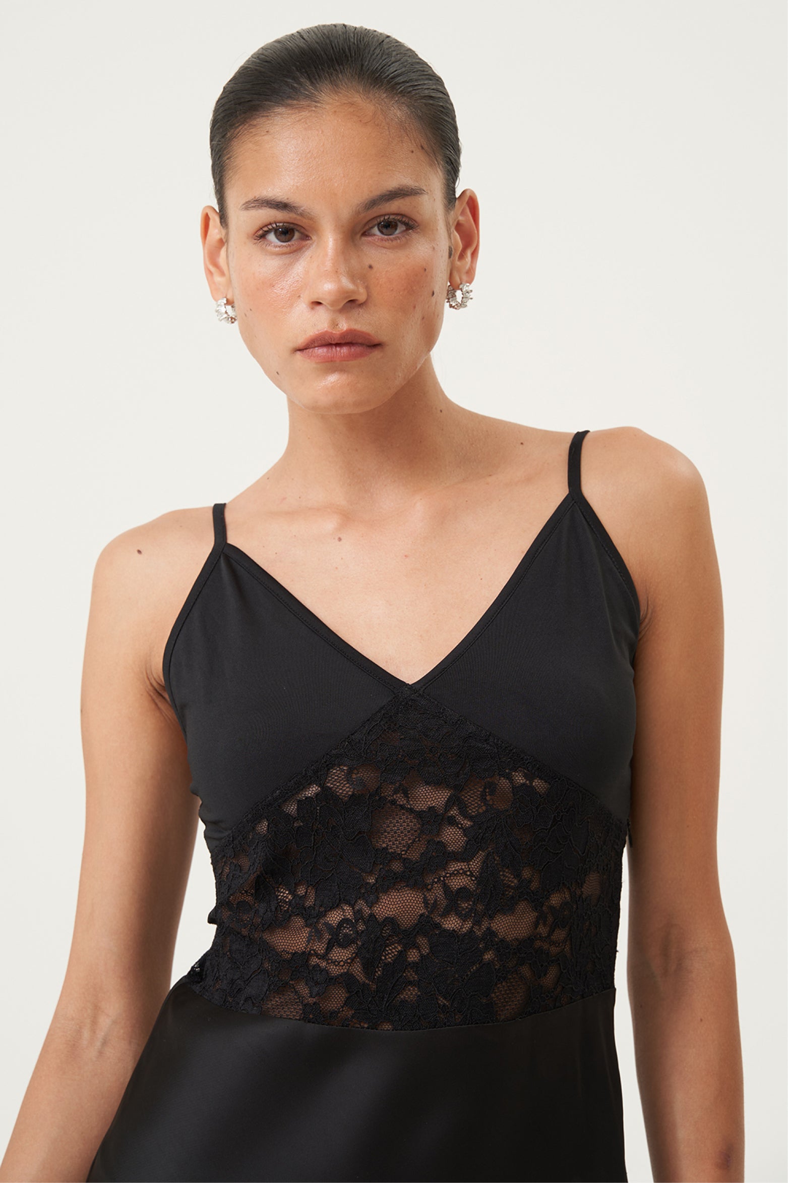 Lucia Sheer-Waist Slip Gown