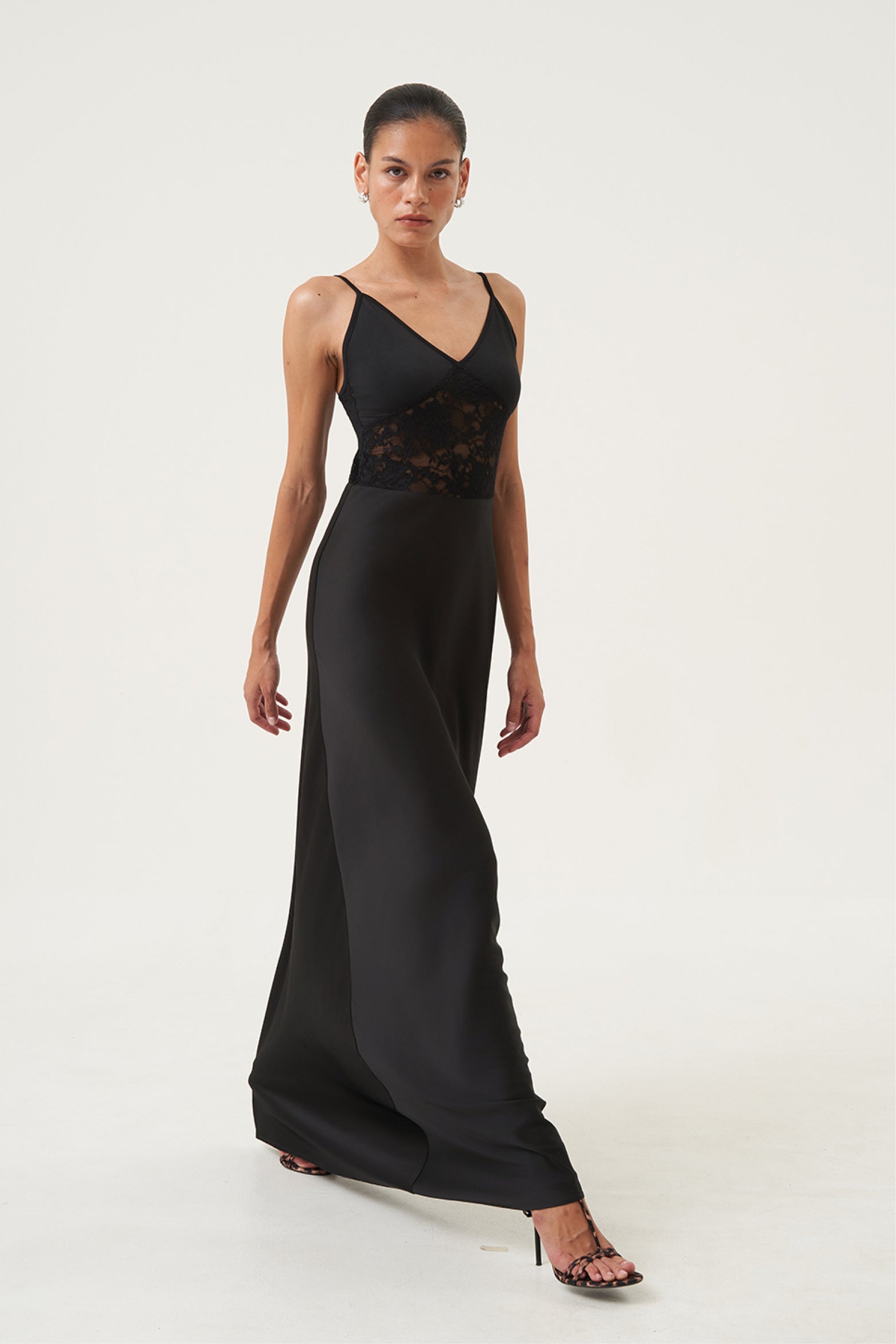 Lucia Sheer-Waist Slip Gown