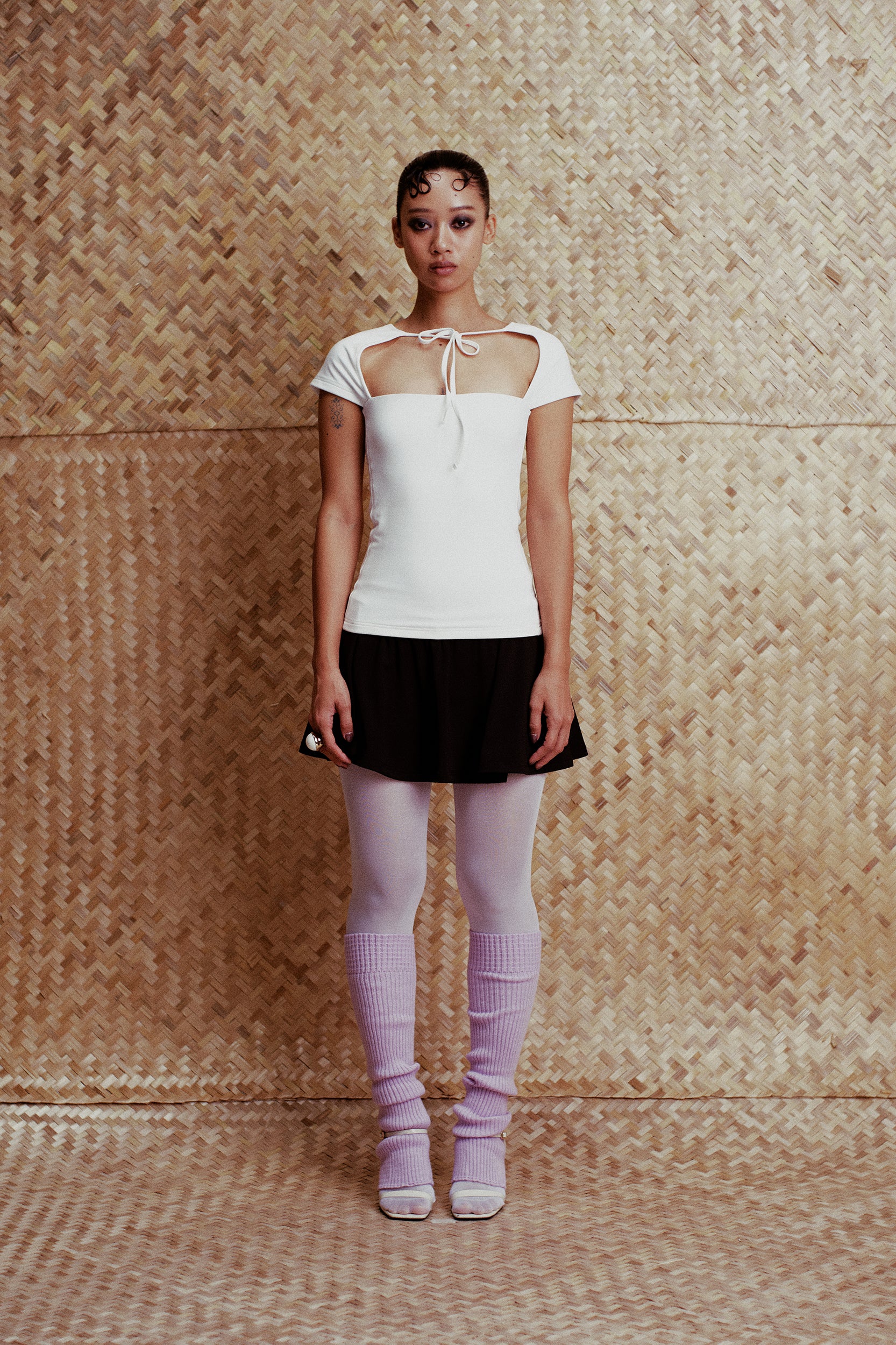 Lumi Ribbed Stirrup Leg Warmers Purple