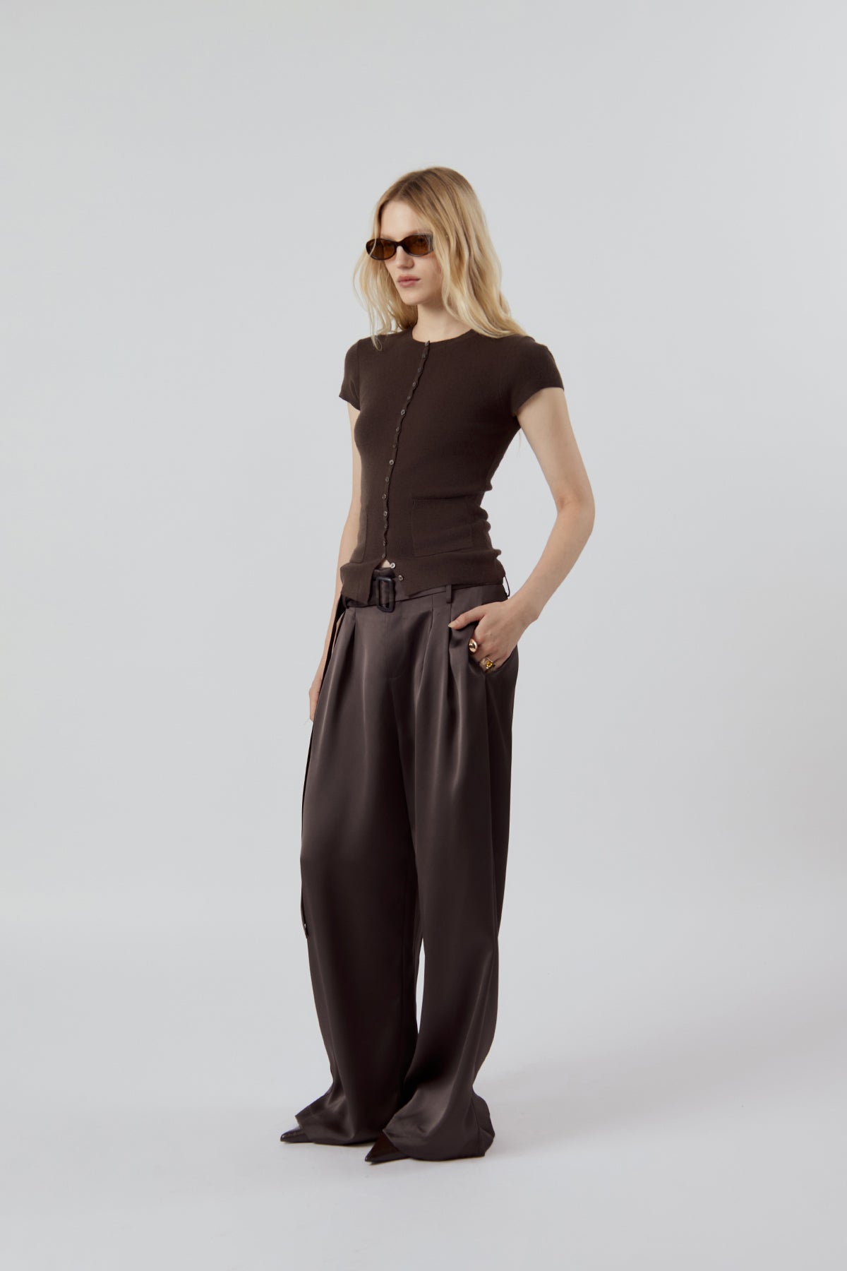 OTHER STORE Mariel Belted Wide-Leg Pants