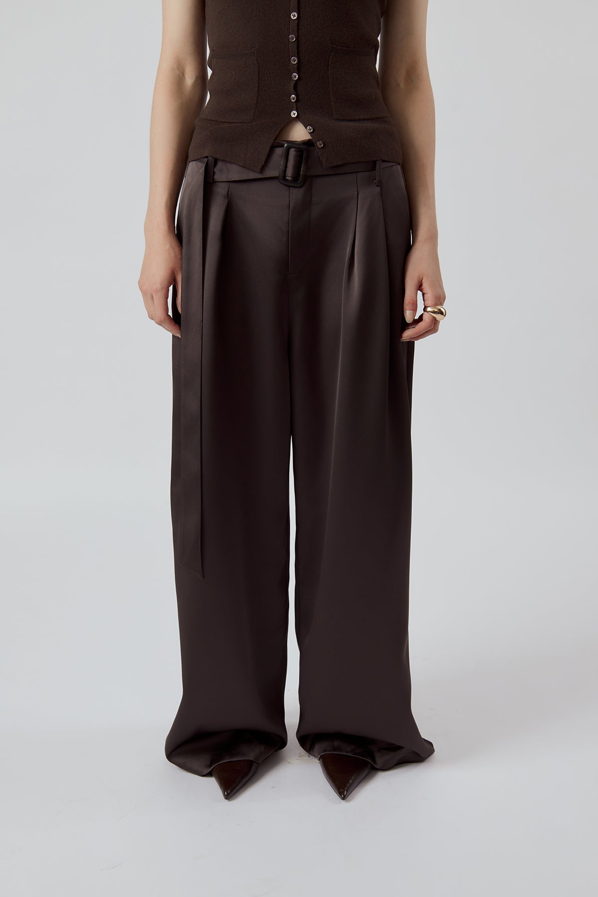 OTHER STORE Mariel Belted Wide-Leg Pants