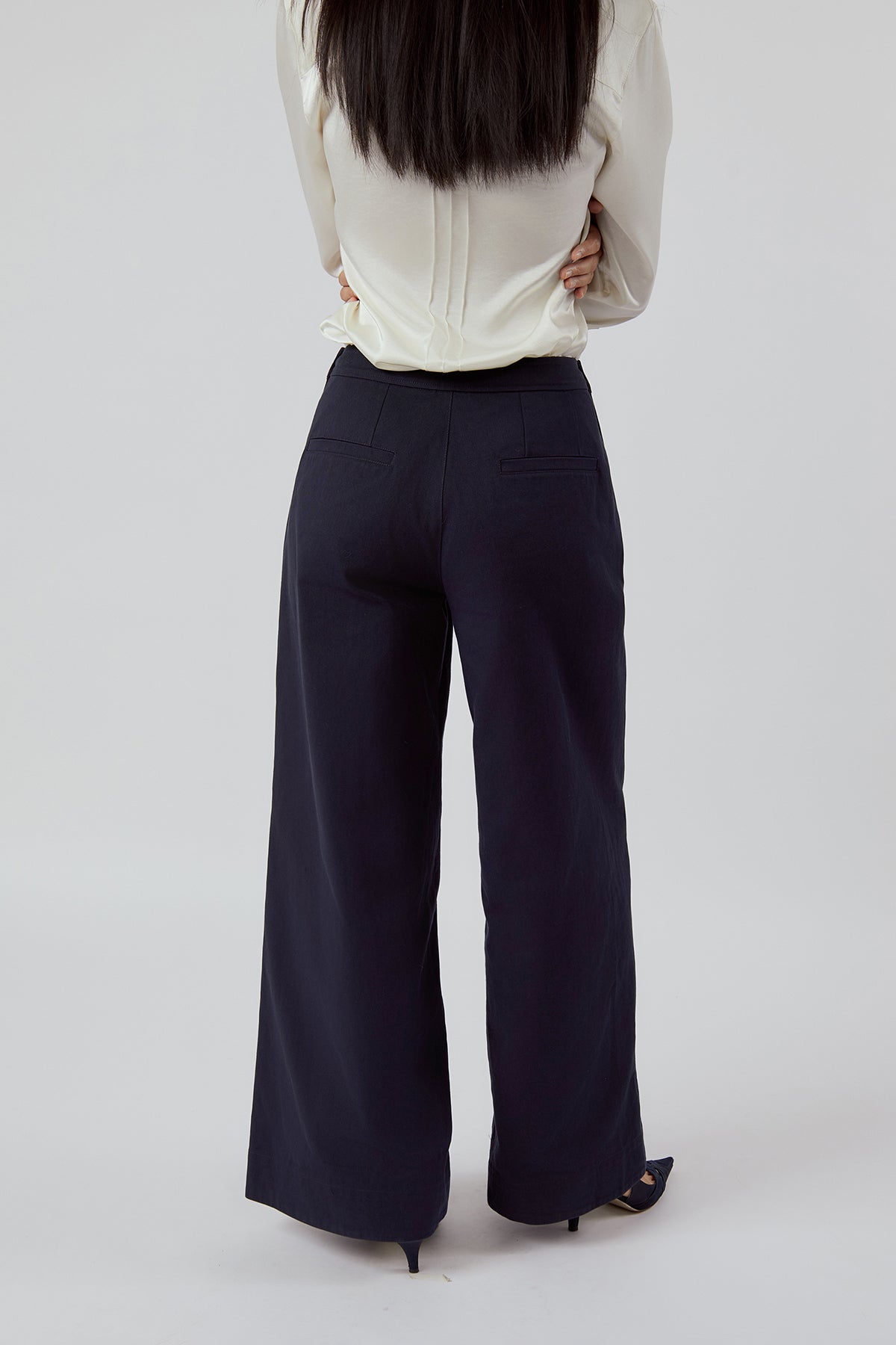 Other Store Mariner Wide-Leg Cotton Pants in Navy