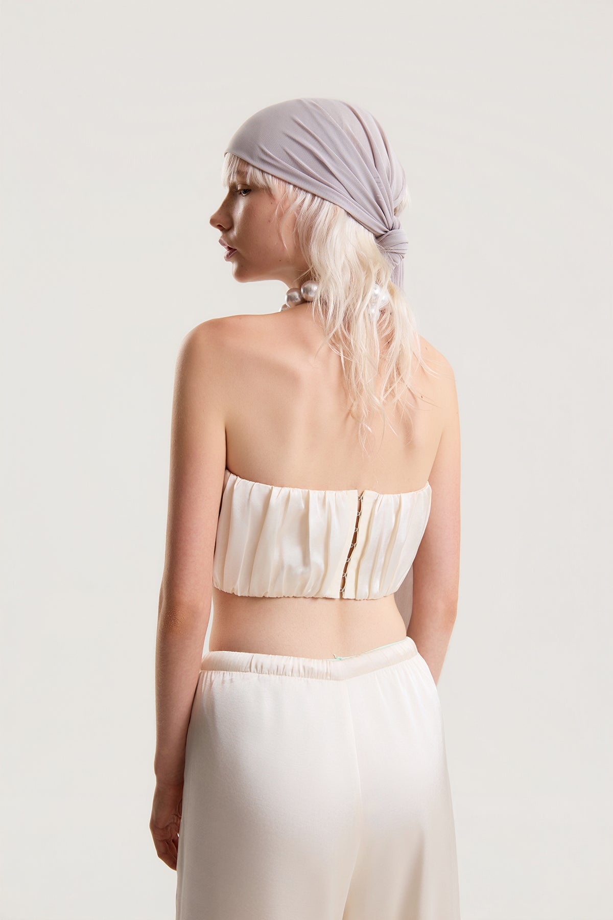 OTHER STORE Mirelle Ruched Strapless Tube Top in Ivory