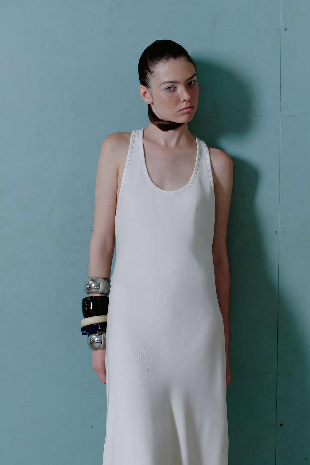 OTHER STORE Noemi Racerback Open-Back Maxi Dress in Ivory