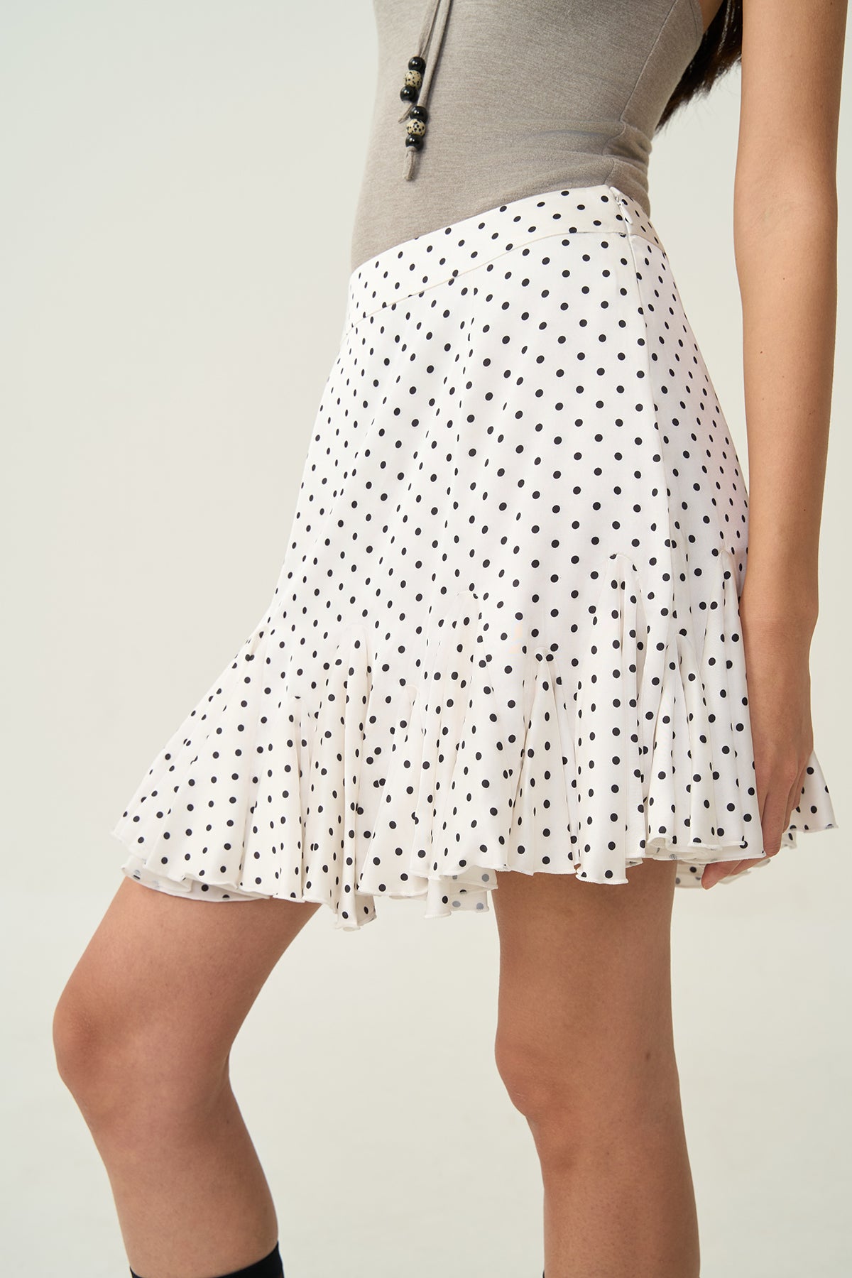 Nora Ruffle Dot Skirt Ivory