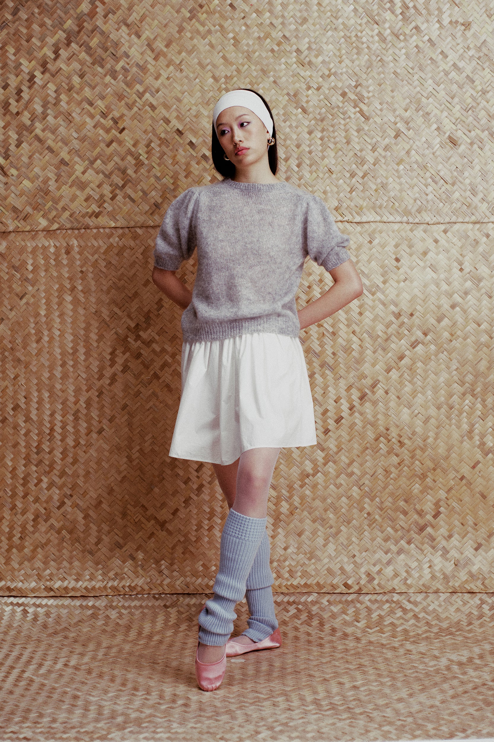 Nova Puff Sleeve Mohair Blend Crop Top