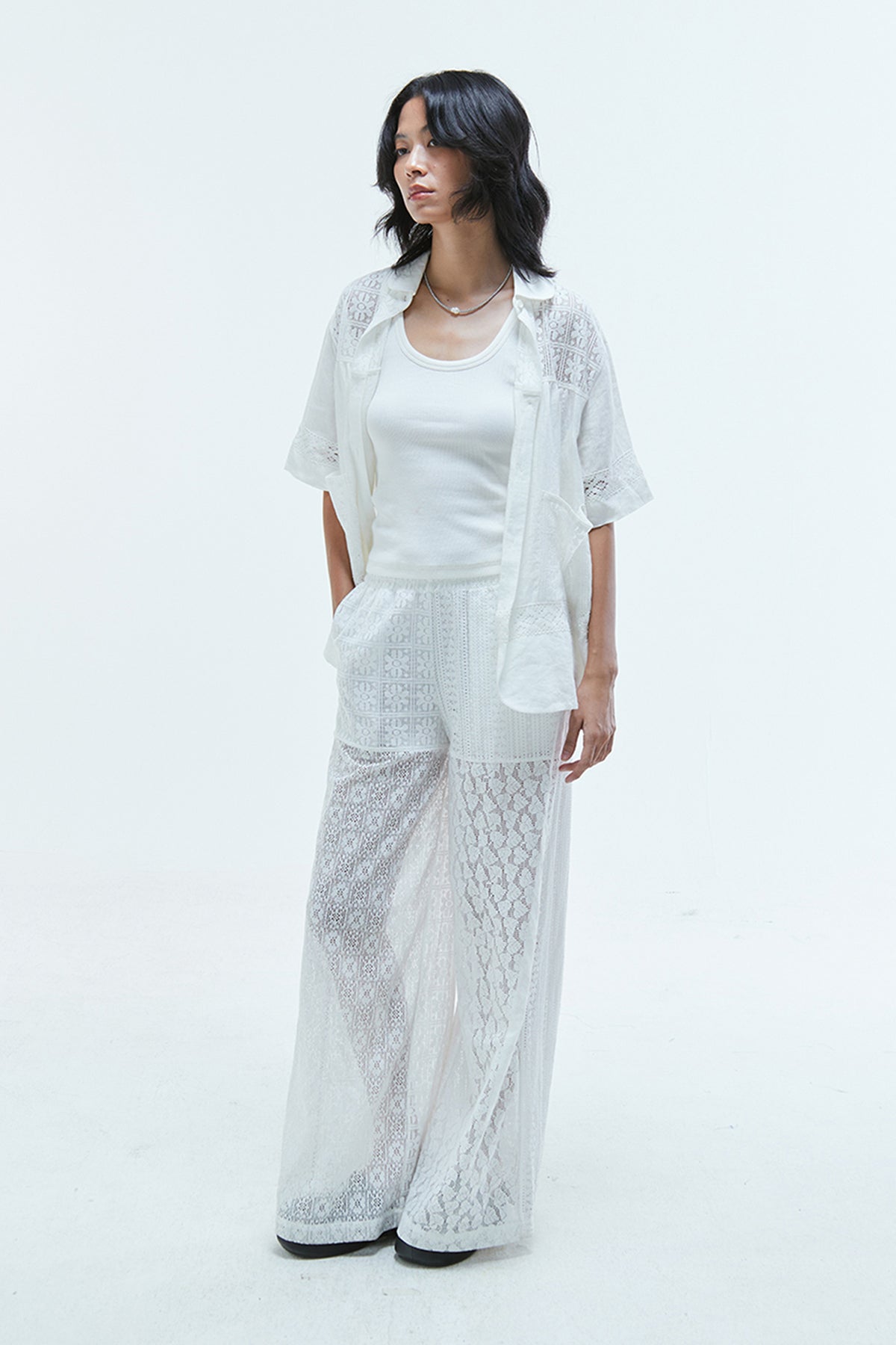 Calista Lace Panel Trousers