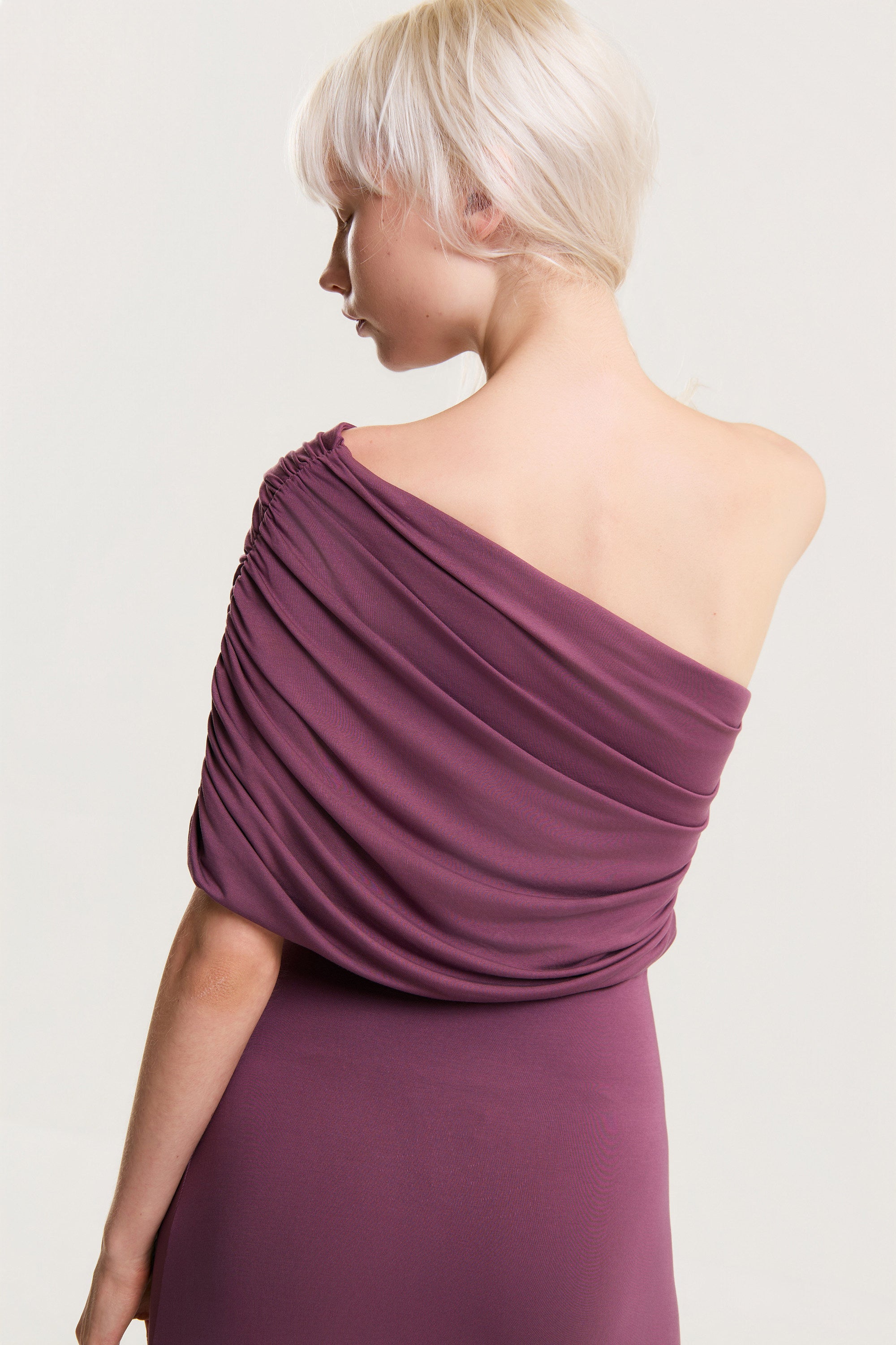 OTHER STORE Nocturne One-Shoulder Ruched Maxi Dress