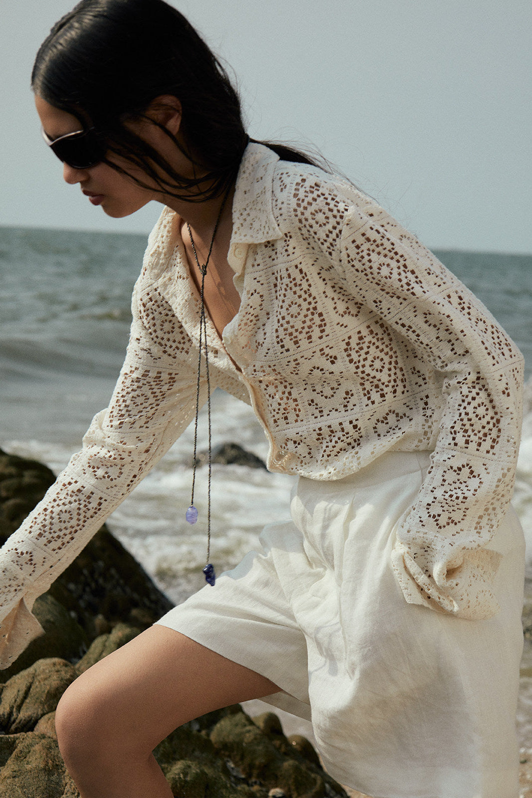 Amal Linen Shorts Off-White