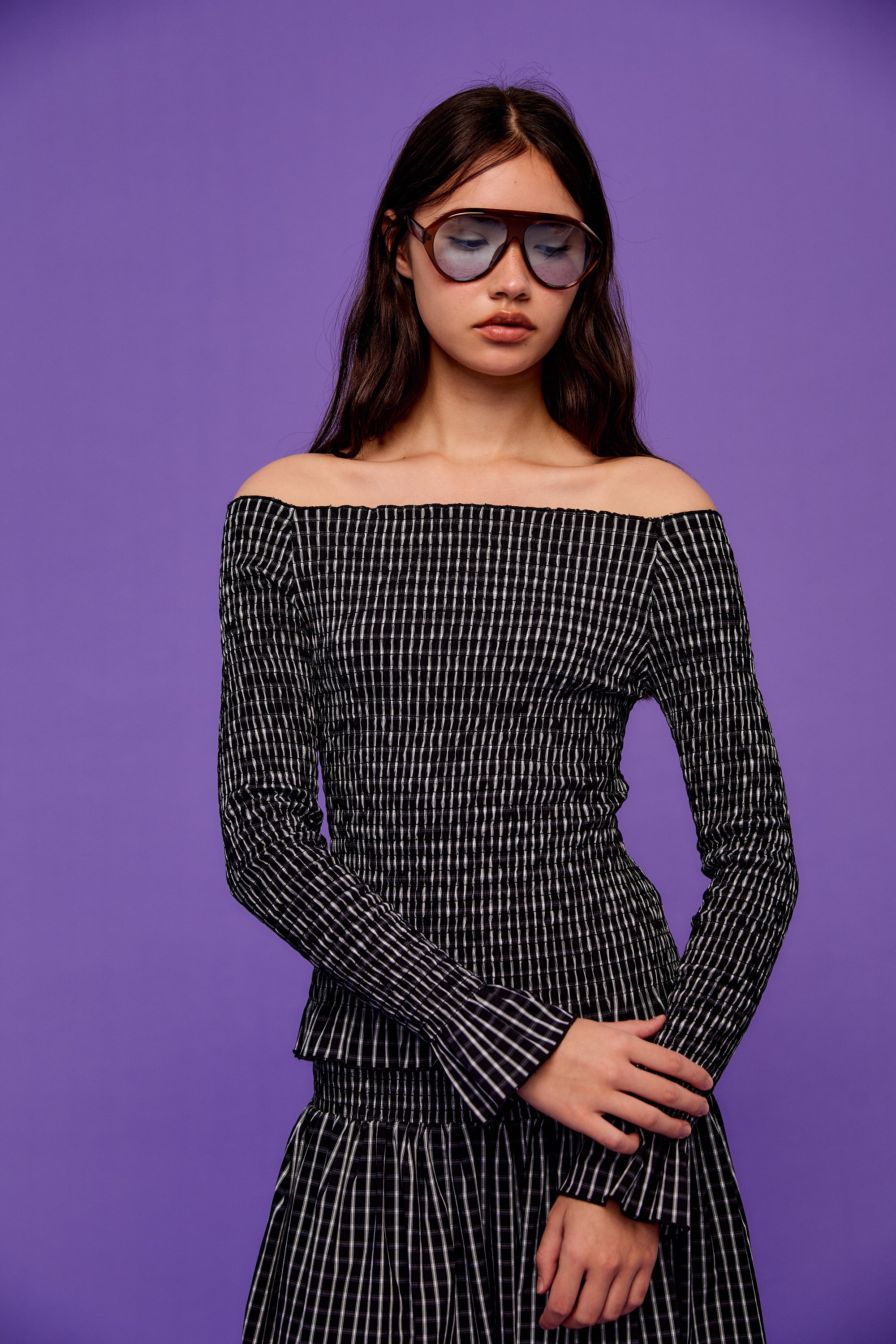 OTHER STORE Concerto Smocked Off-the-Shoulder Top