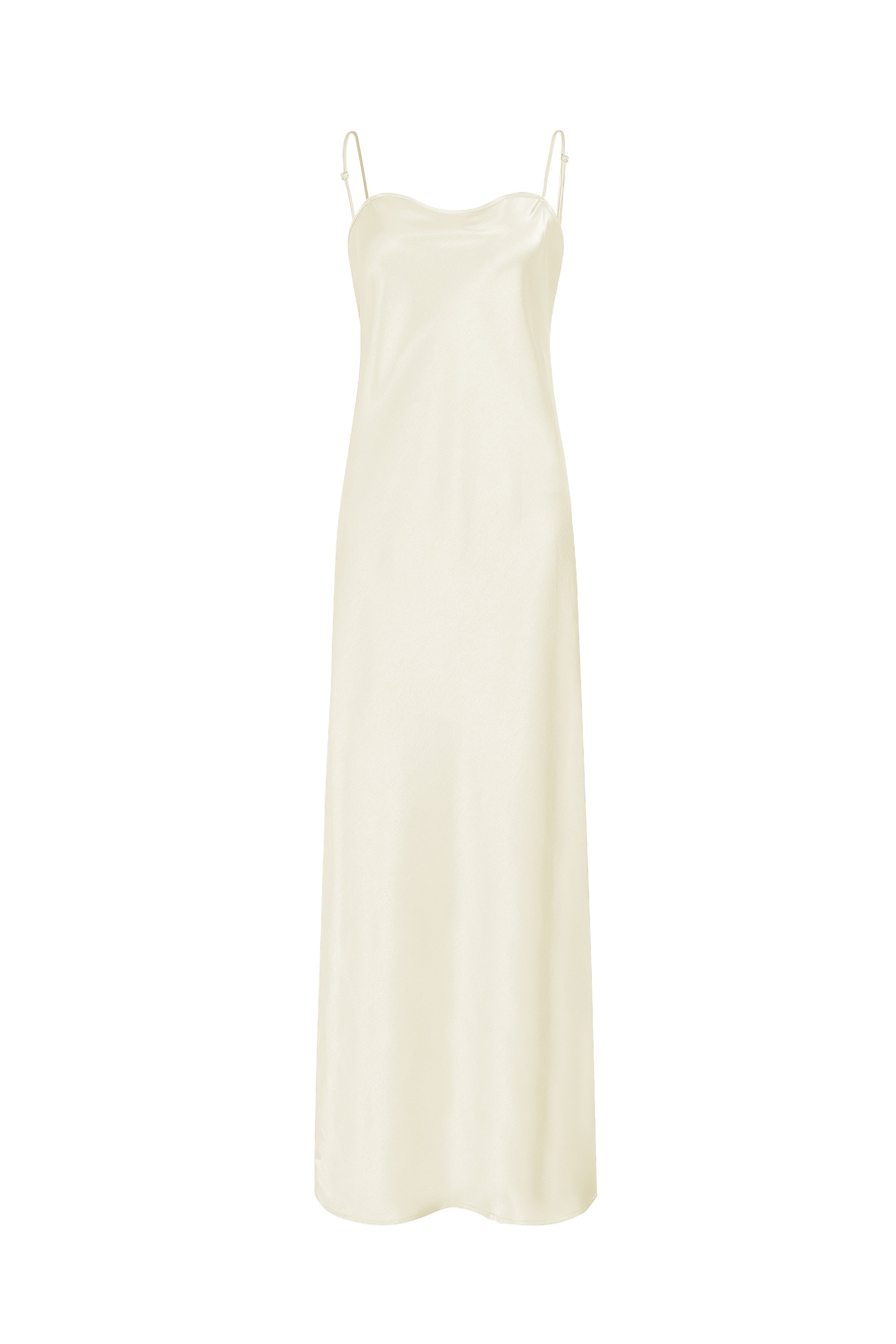 OTHER STORE Lustre Silk-Effect Cut-Out Slip Dress in Cream Pear