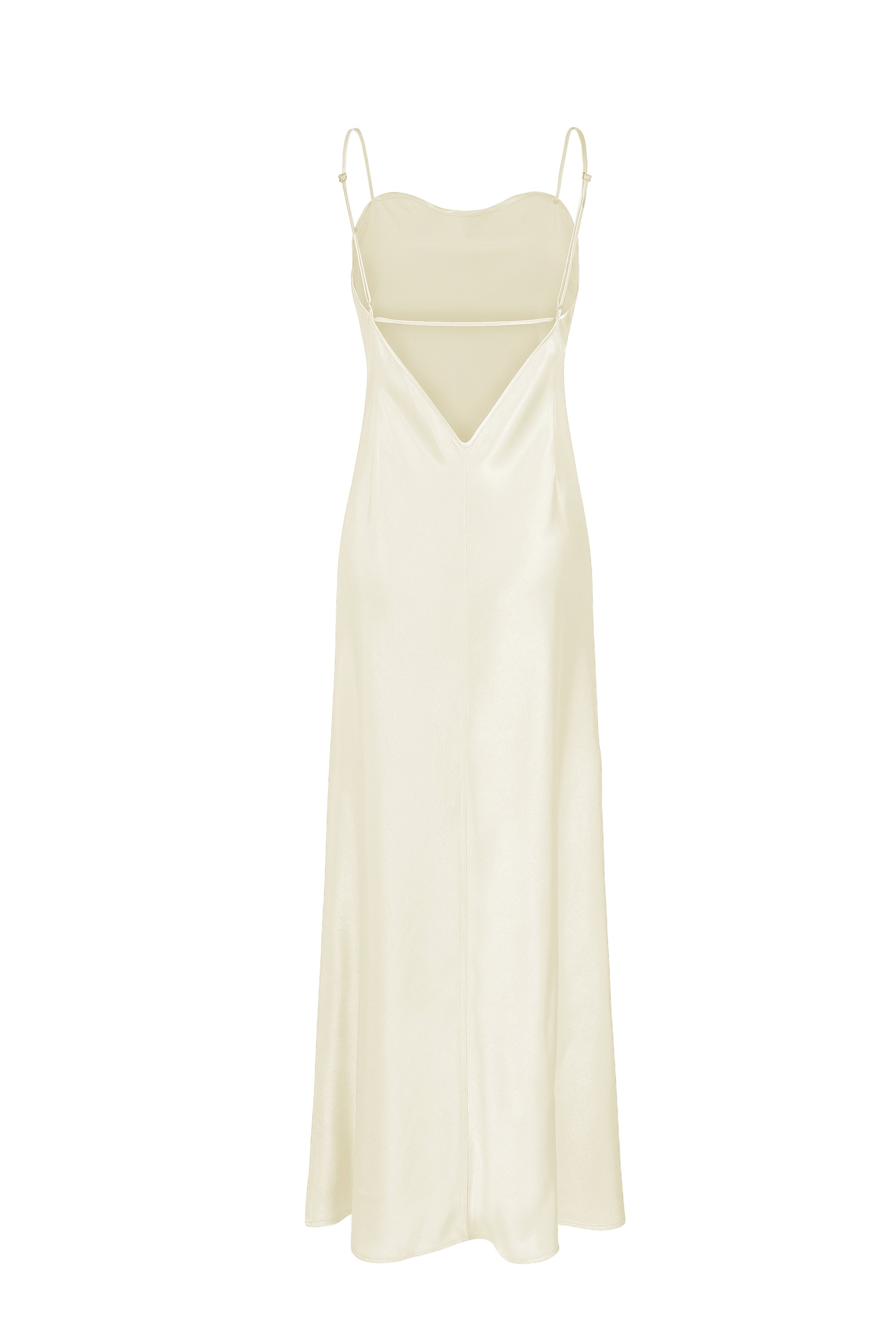 OTHER STORE Lustre Silk-Effect Cut-Out Slip Dress in Cream Pear