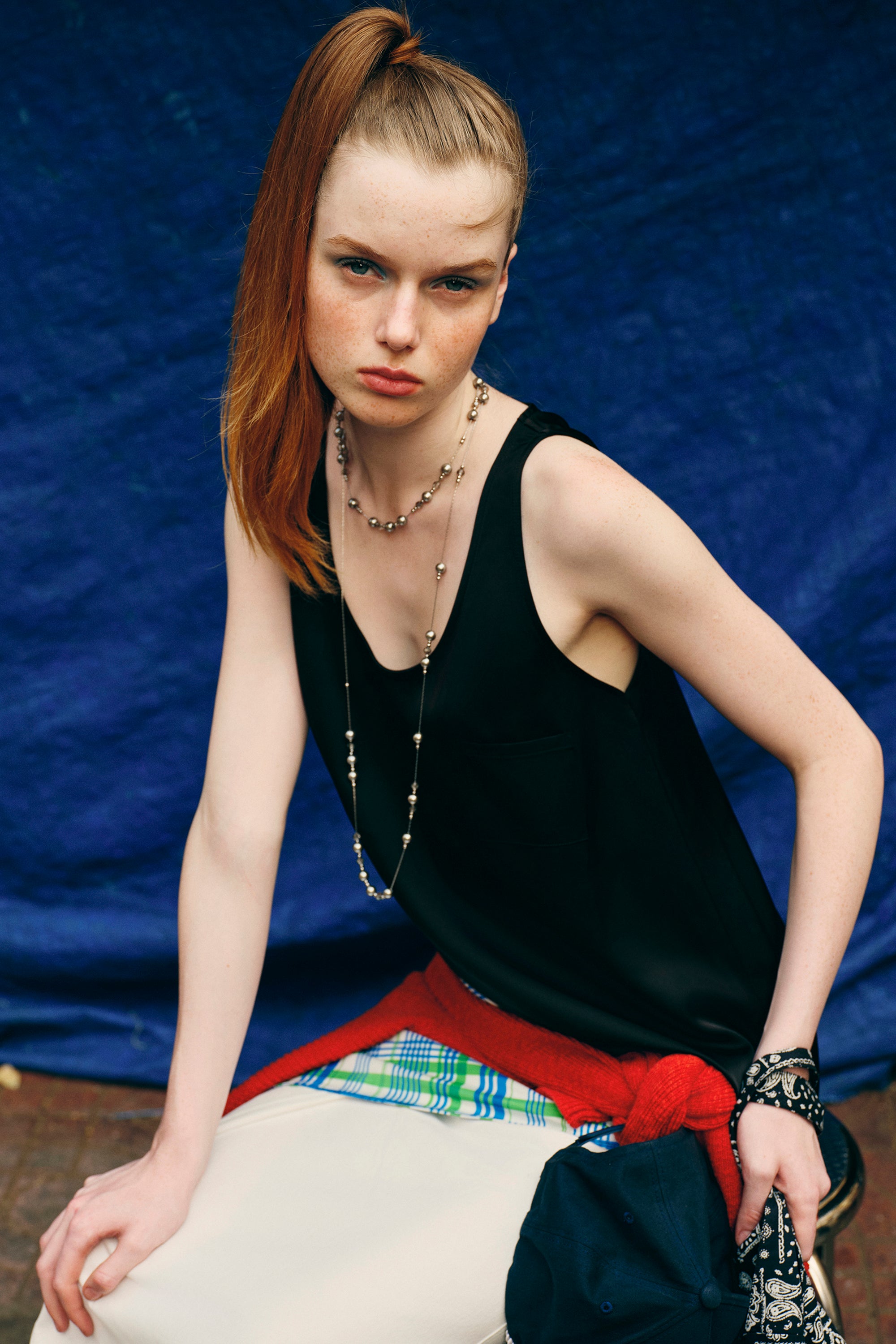 OTHER STORE Silk-Touch U-Neck Triacetate Tank Top in Onyx Black