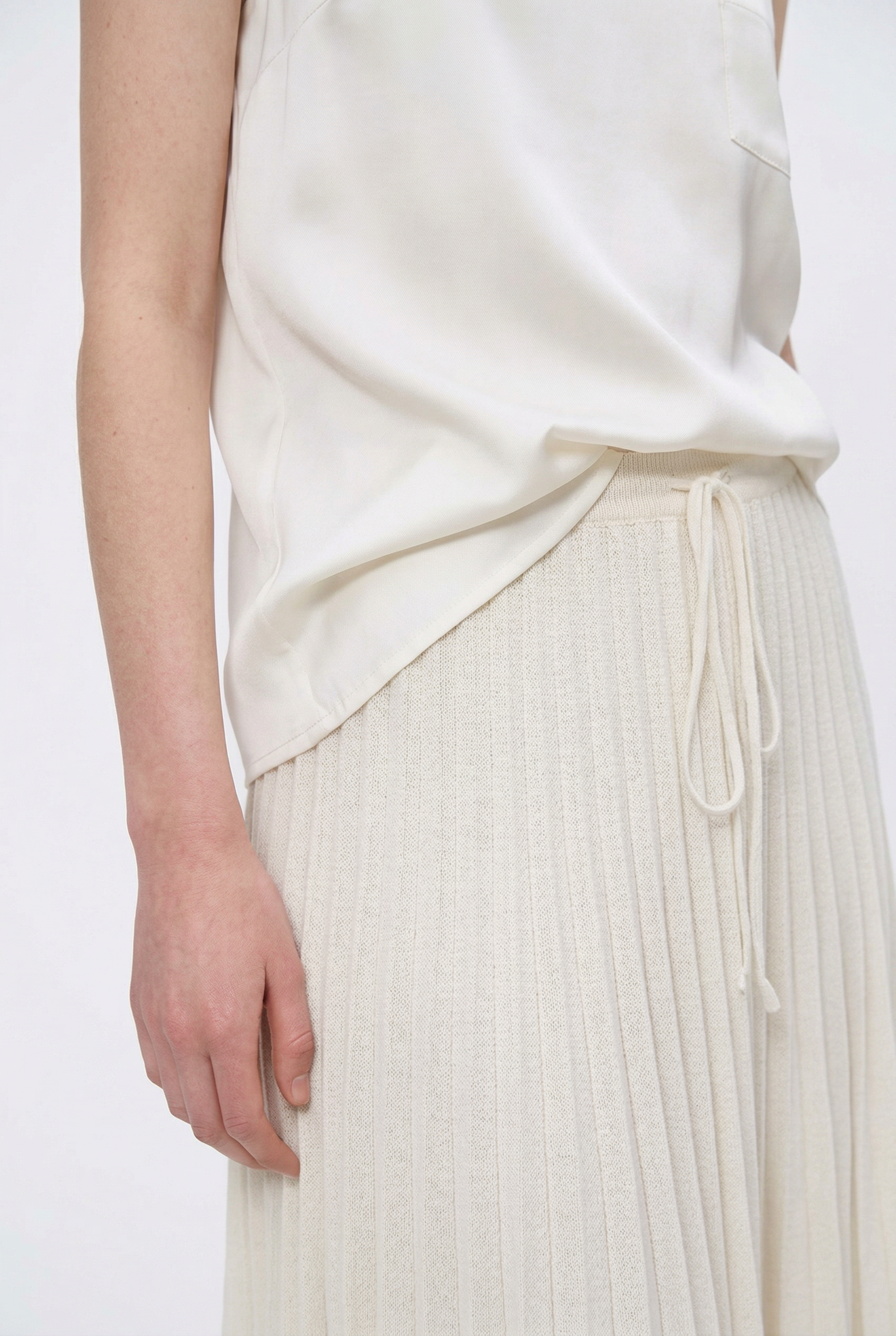OTHER STORE Silk-Touch U-Neck Triacetate Tank Top in Pearl Ivory