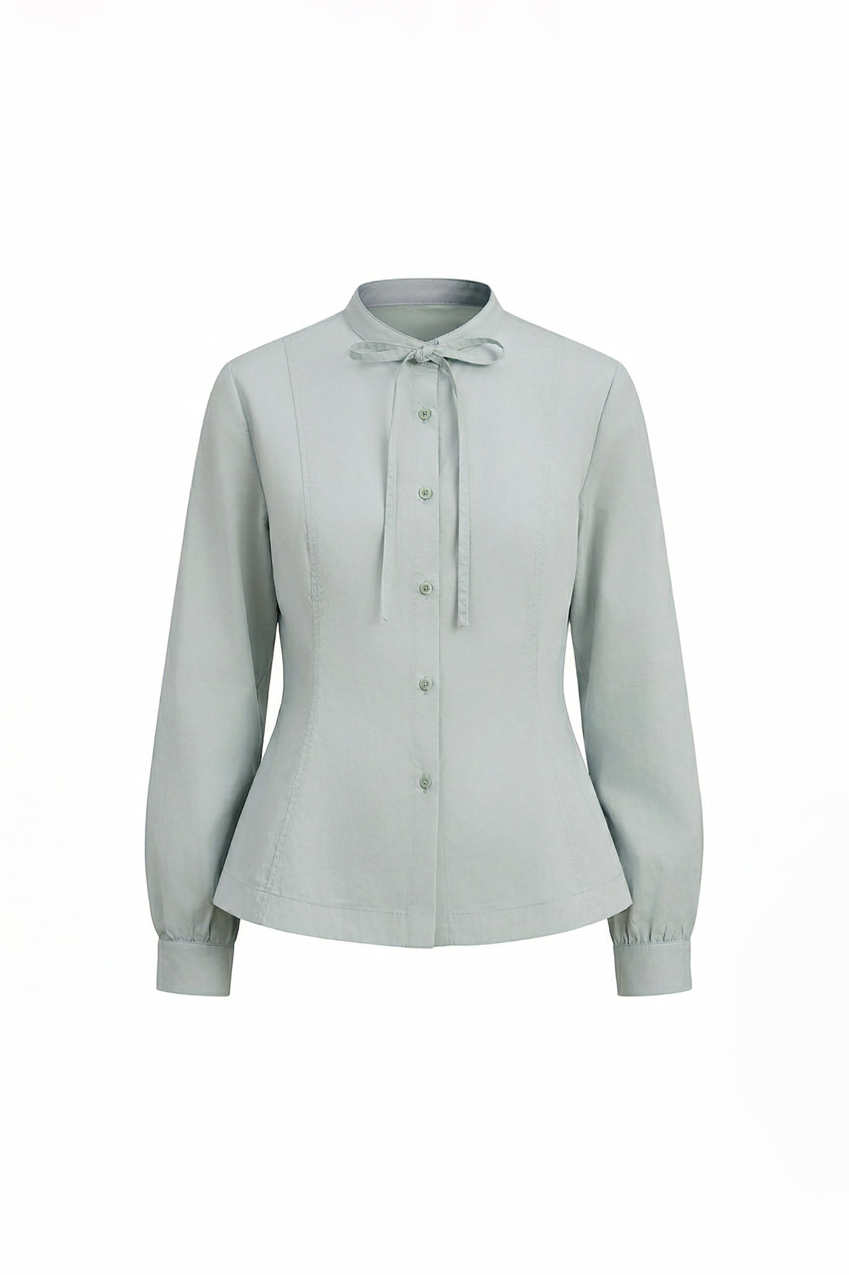 OTHER STORE Sonata Sculptural Lantern-Sleeve Shirt in Sky Gray