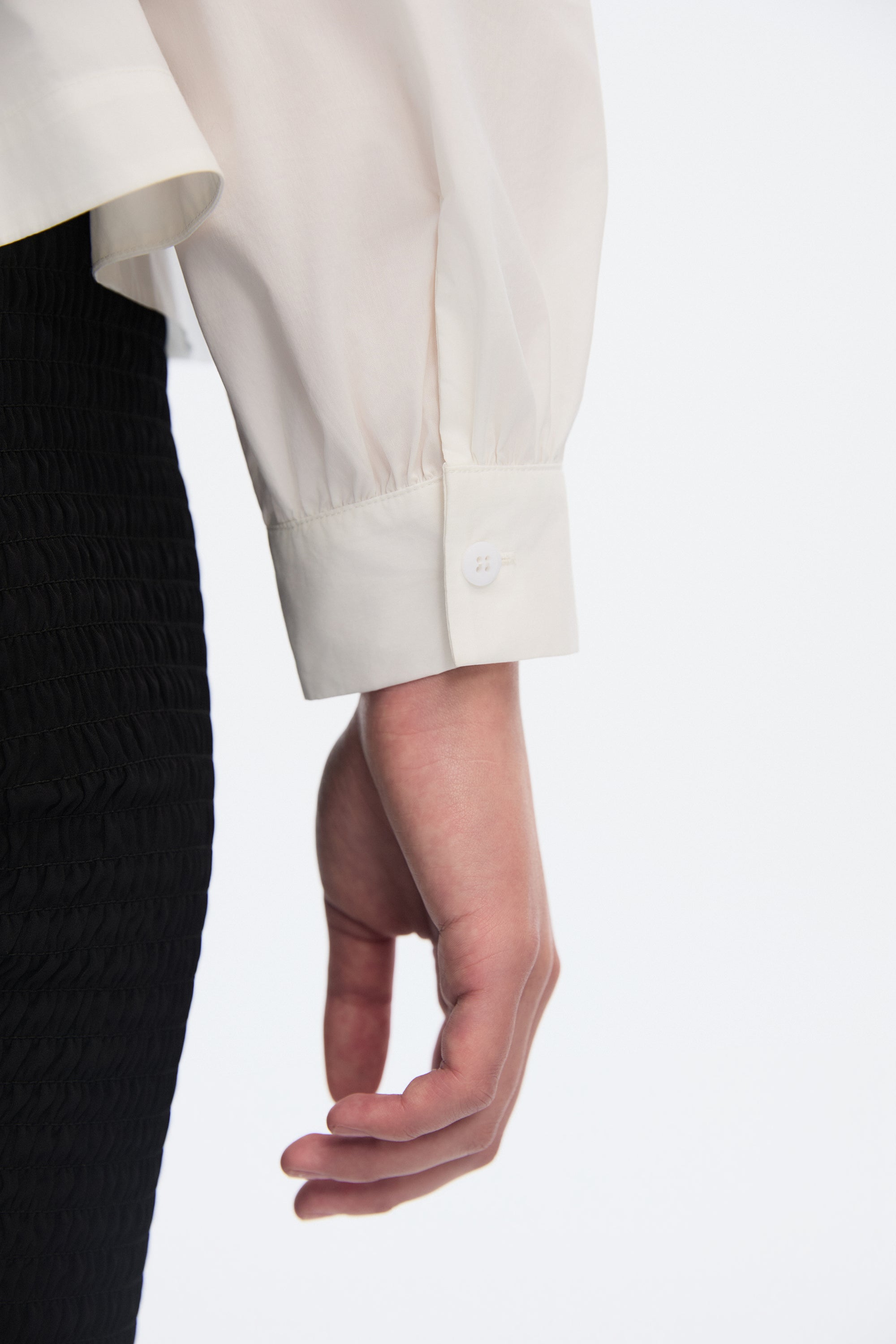 OTHER STORE Sonata Sculptural Shirt in Lily White