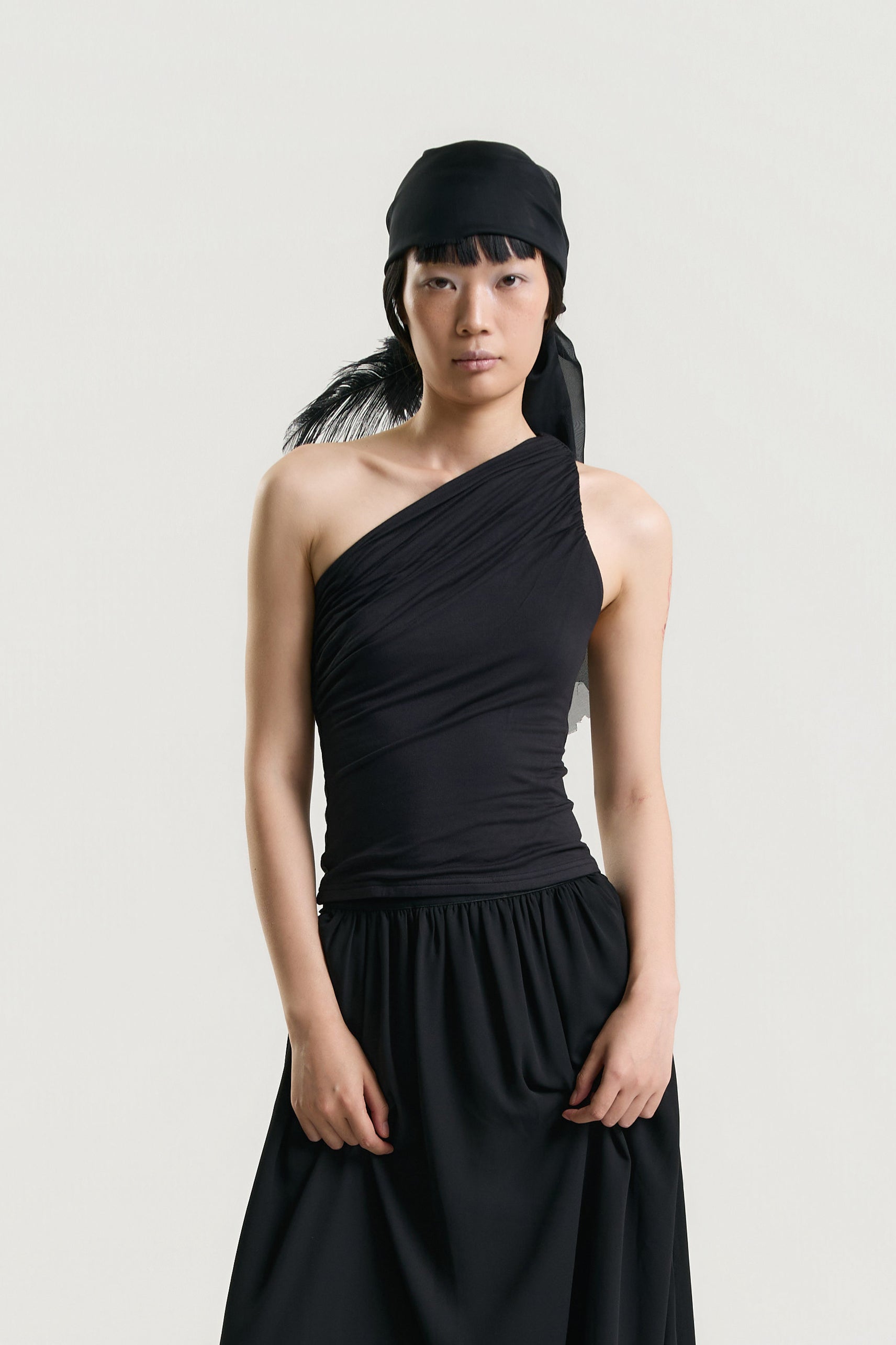 OTHER STORE Zaria Sculpted One-Shoulder Top in Black