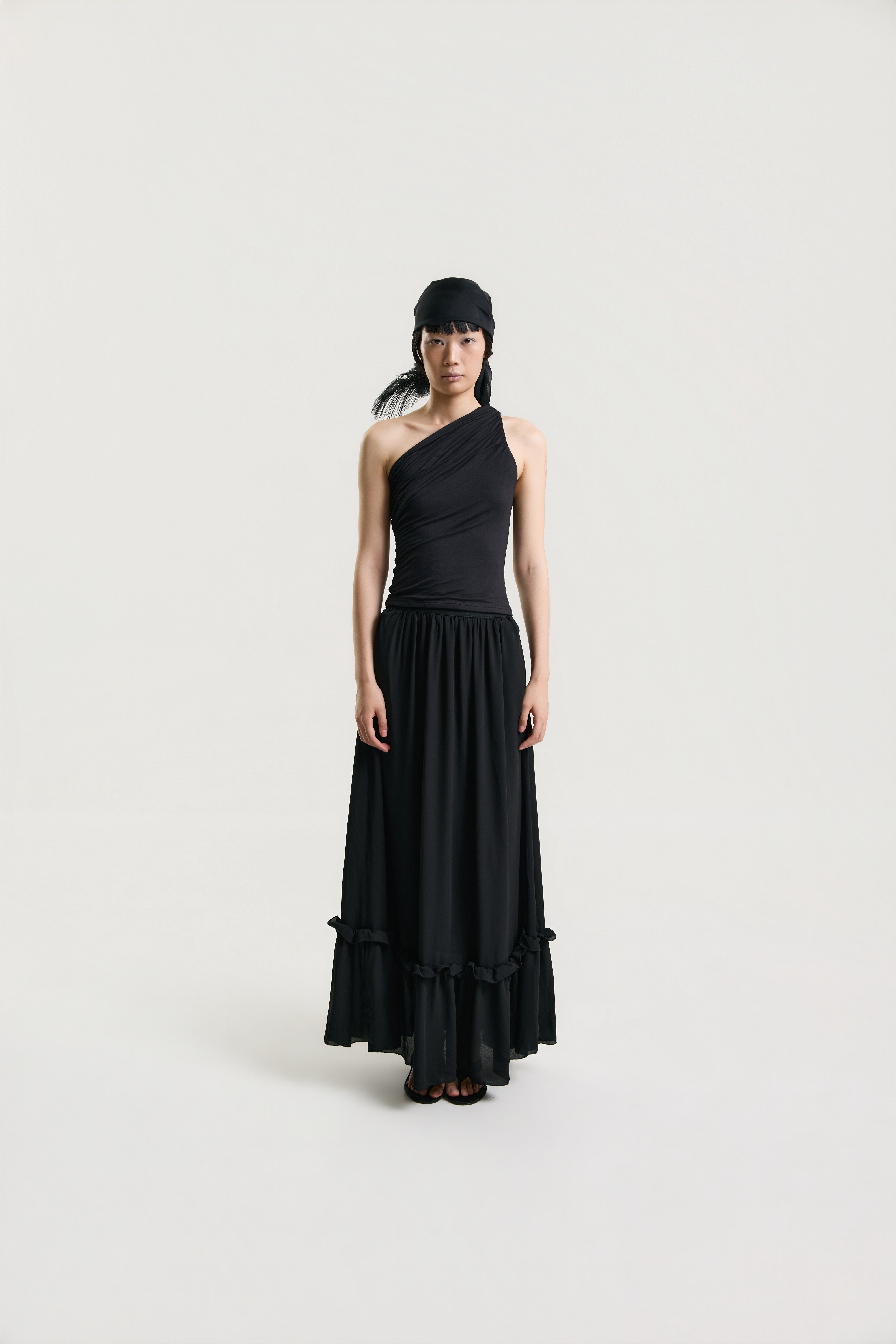 OTHER STORE Zaria Sculpted One-Shoulder Top in Black
