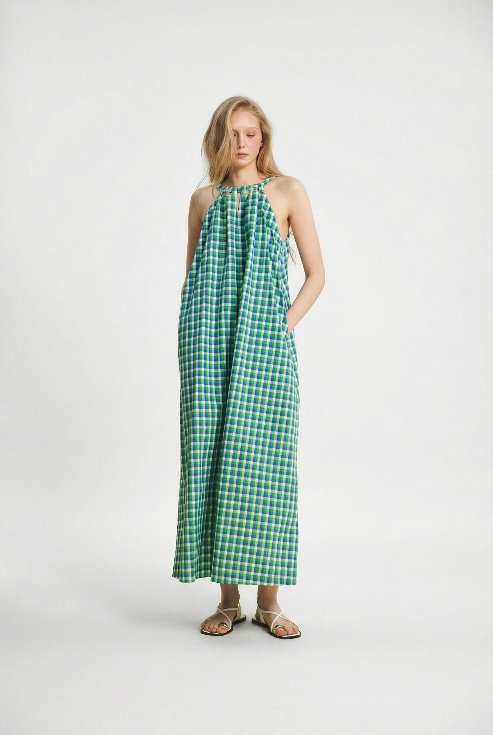 OTHER STORE Arc Bridge-Detail Square-Cutout Halter Dress