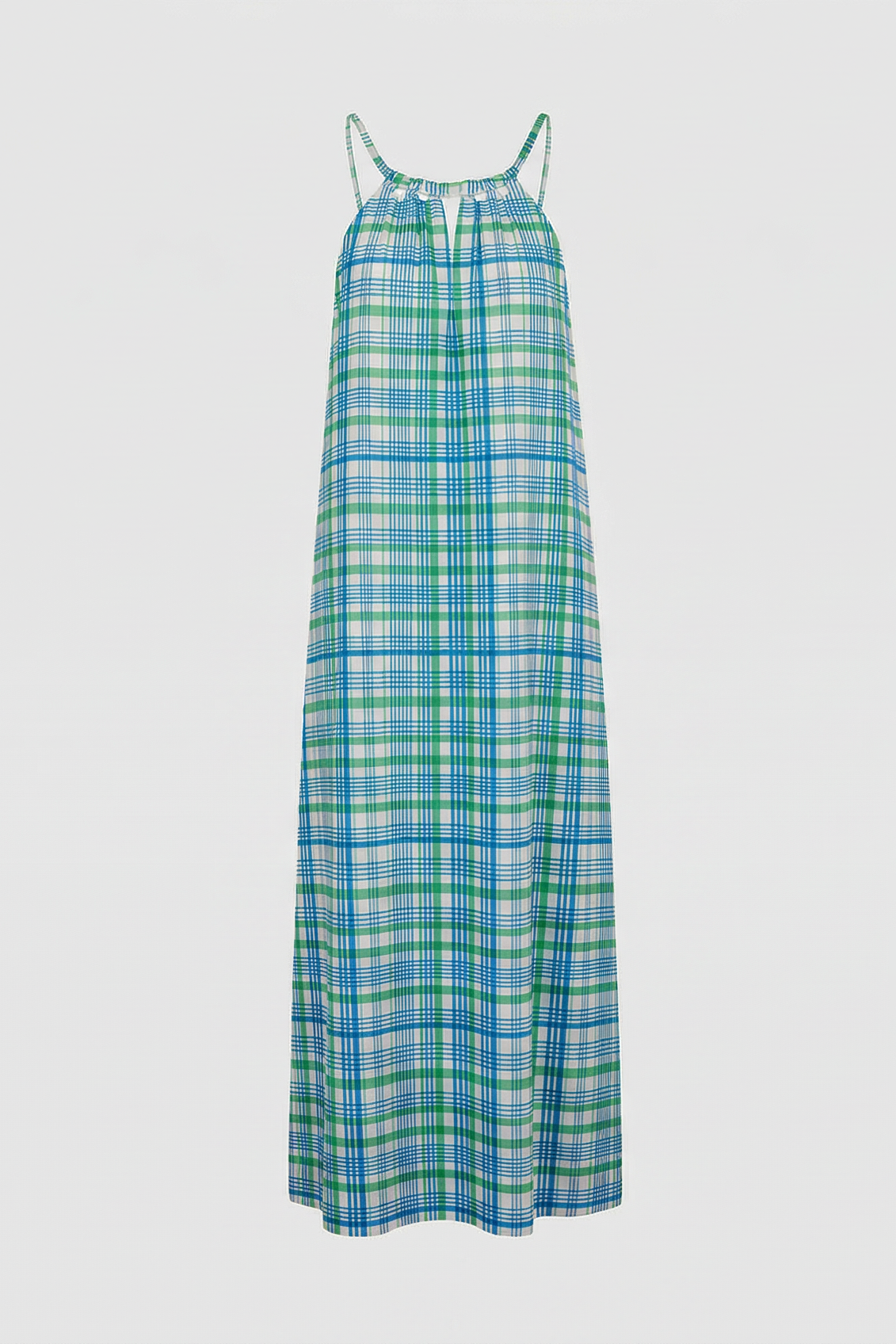 OTHER STORE Arc Lyocell-Blend Large Check Halter Dress