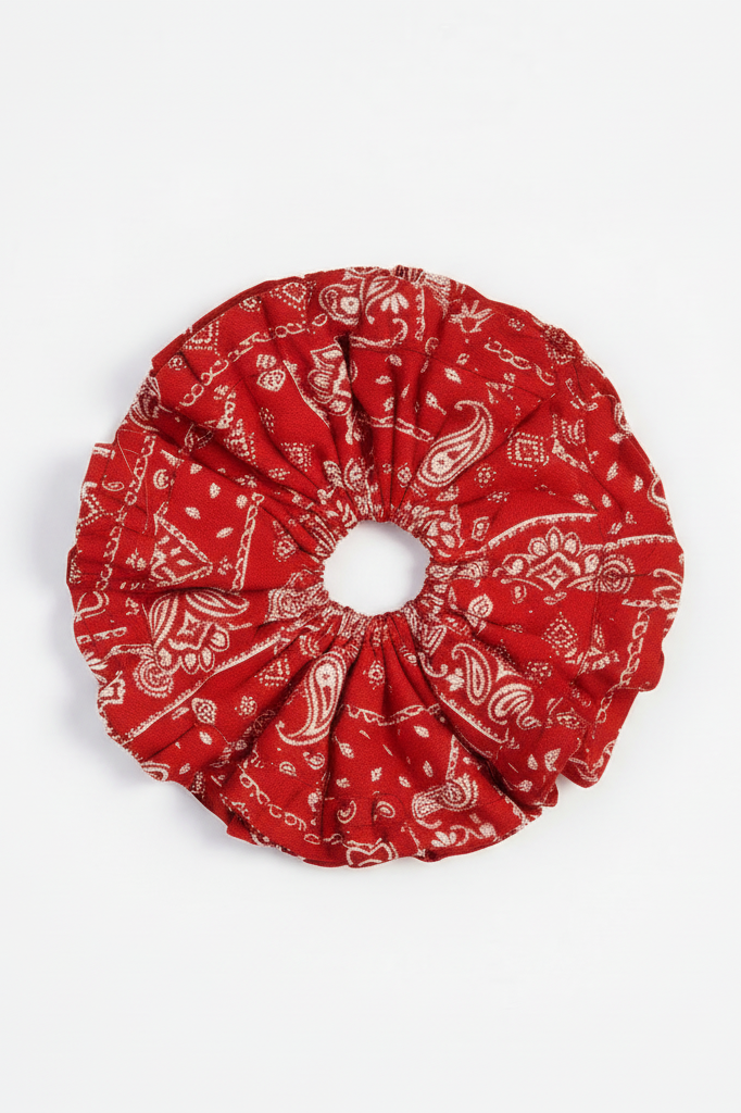 OTHER STORE Cloud Paisley Double-Layer Hair Scrunchie In Red