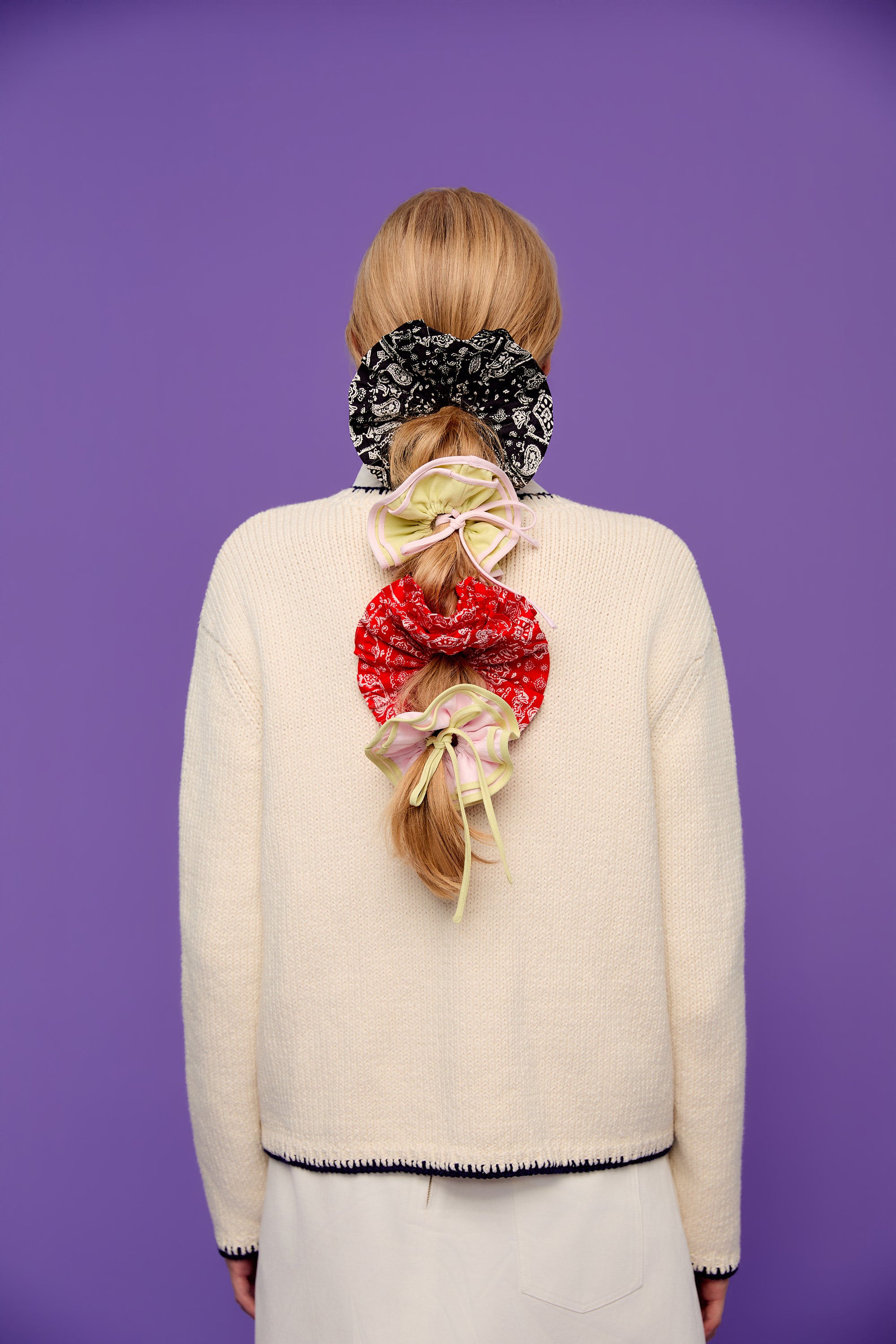 OTHER STORE Cloud Paisley Double-Layer Hair Scrunchie In Red