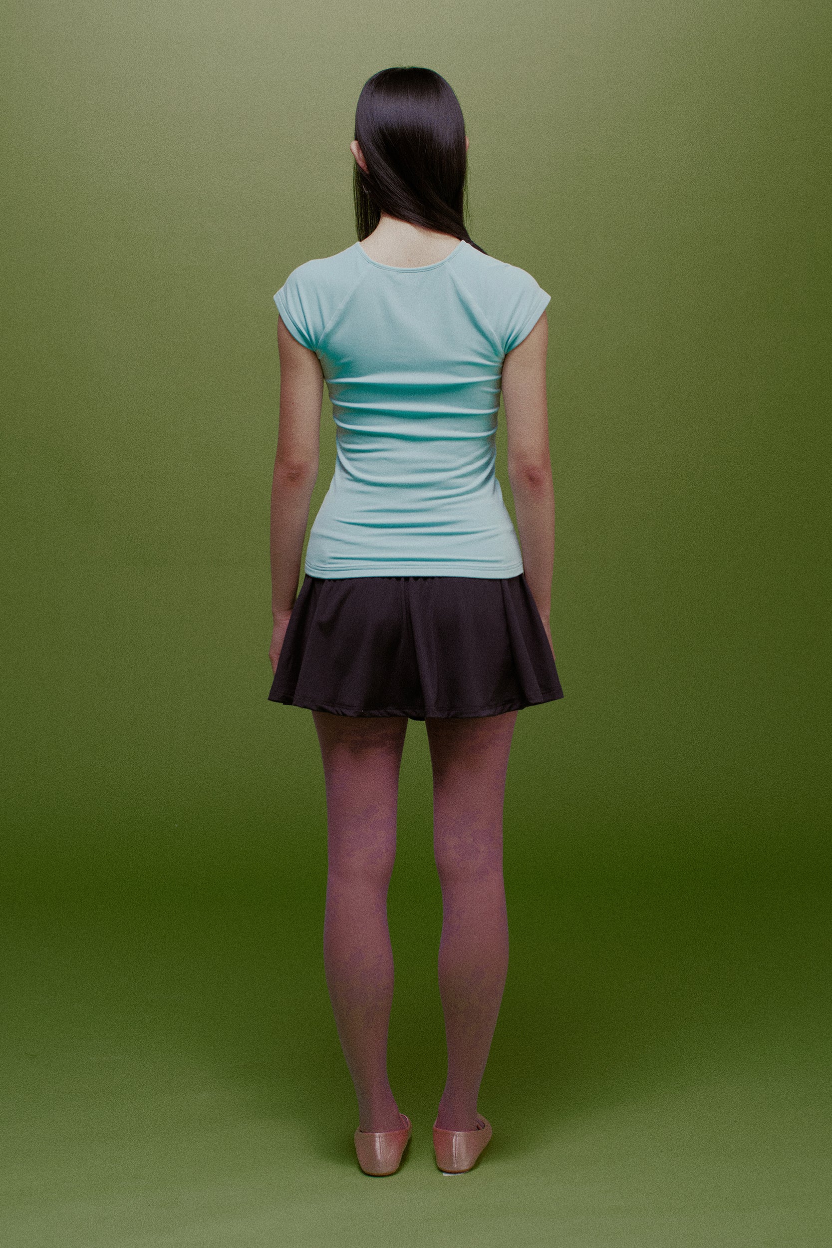 Rhea Reversible Cap-Sleeve Top Sky Blue