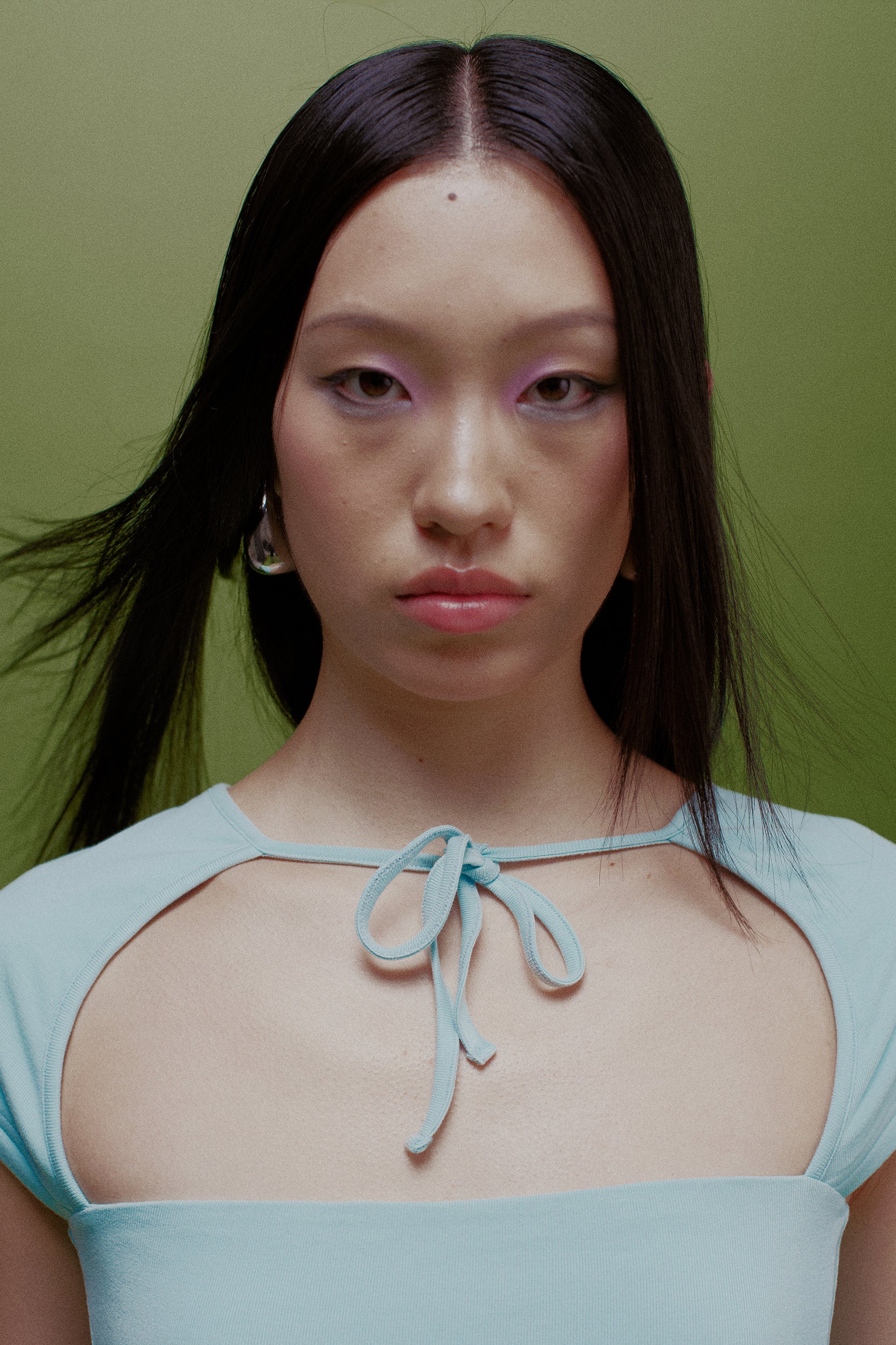 Rhea Reversible Cap-Sleeve Top Sky Blue