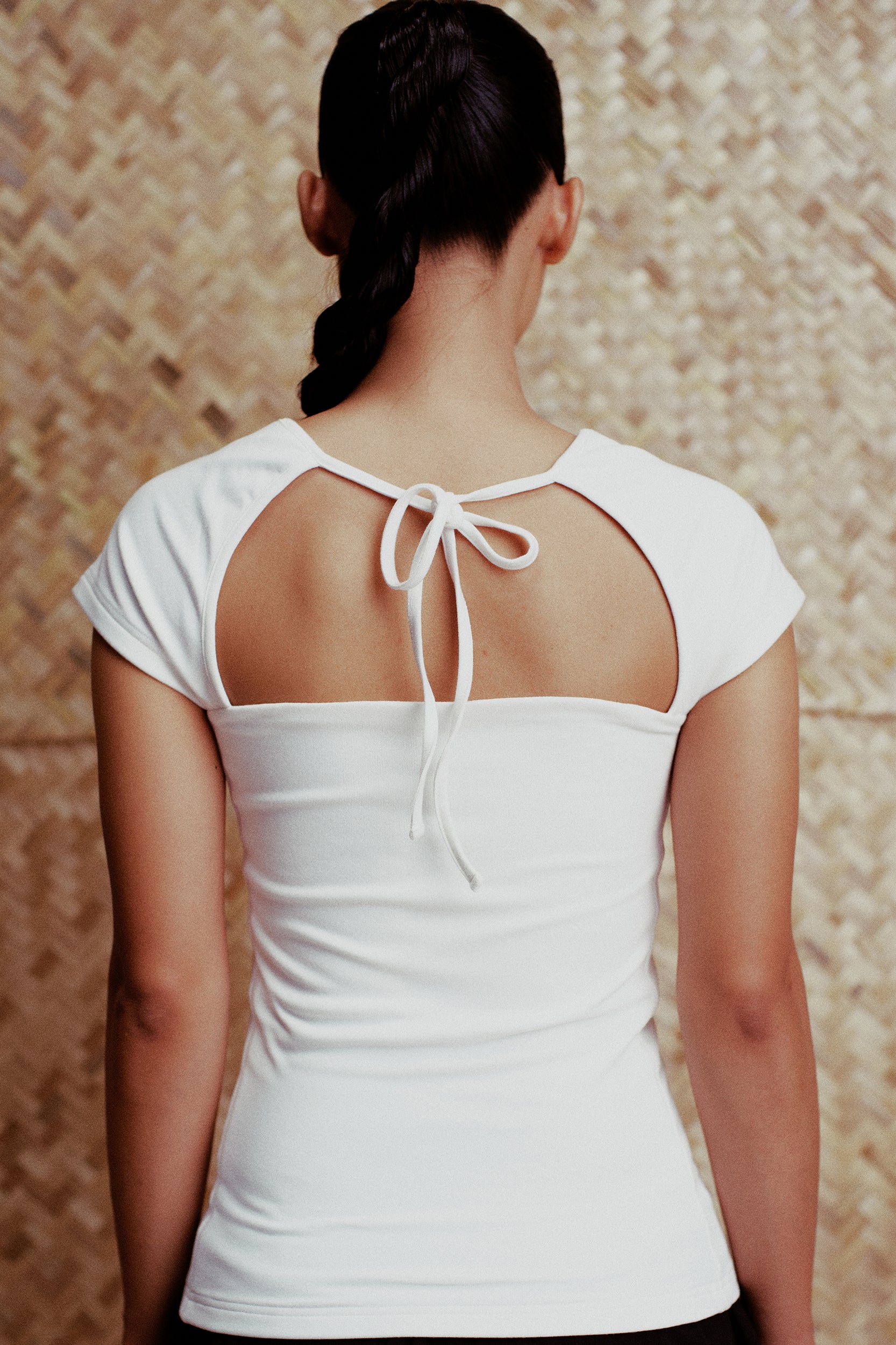 Rhea Reversible Cap-Sleeve Top White