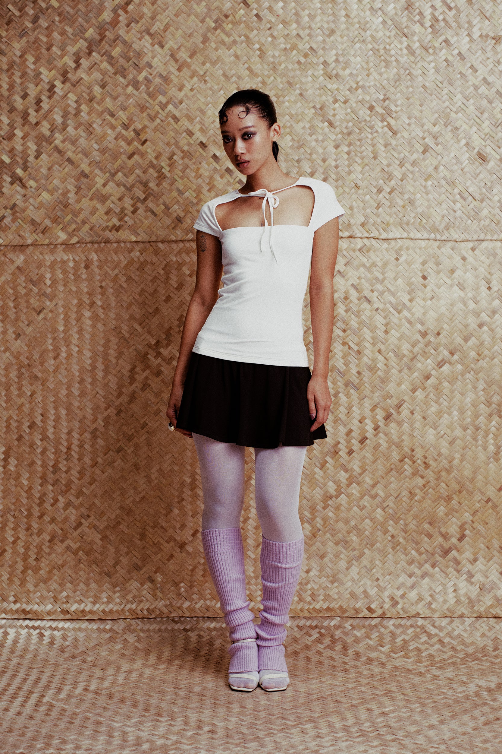 Rhea Reversible Cap-Sleeve Top White