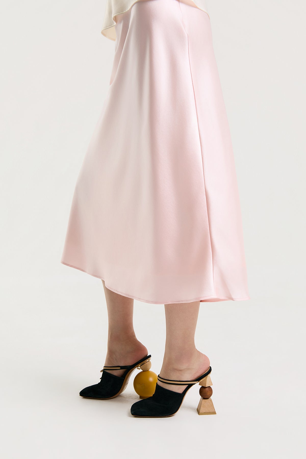OTHER STORE Rosalie Bias-Cut Satin Maxi Skirt in Pink