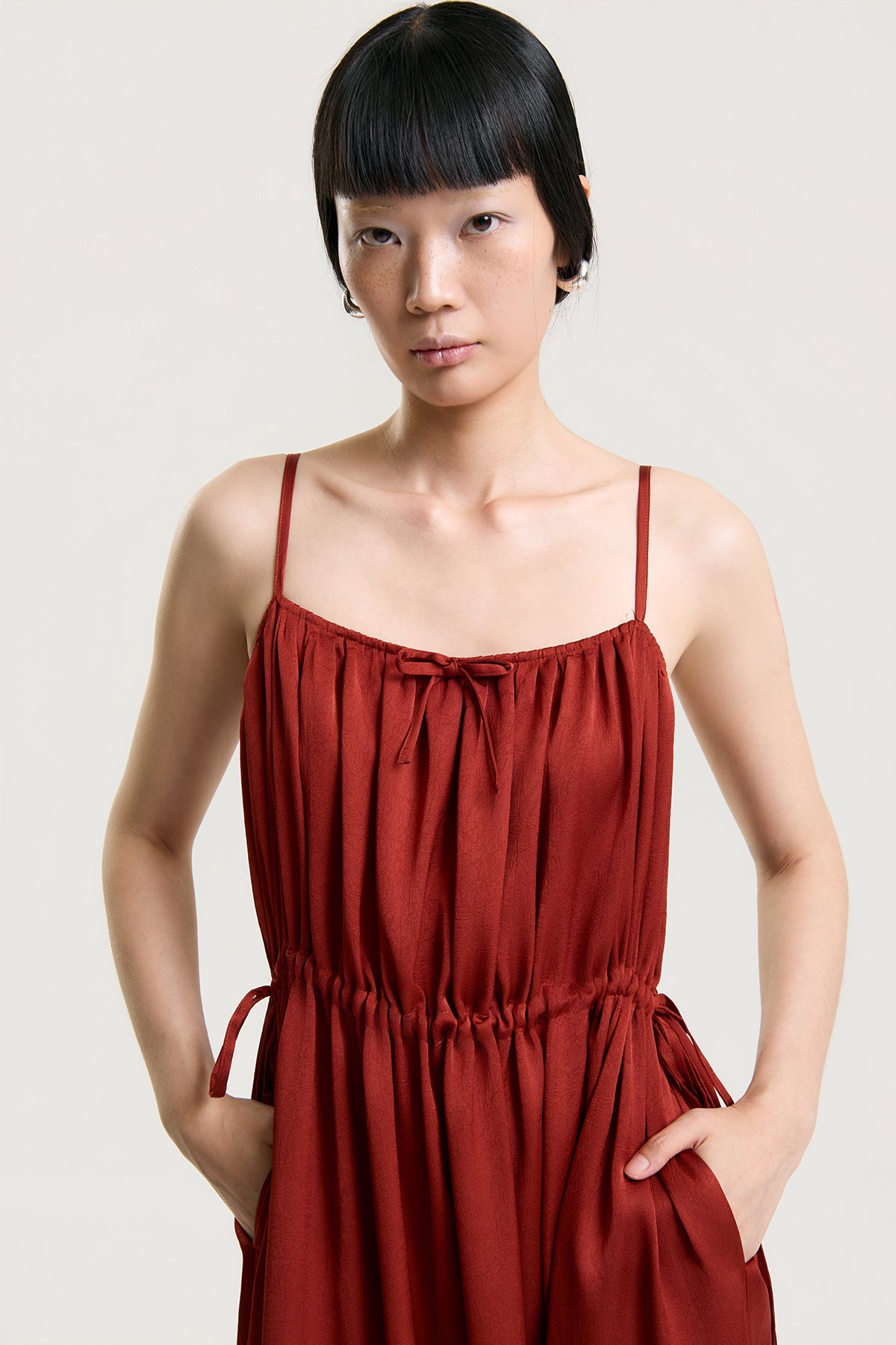OTHER STORE Rosalie Gathered Strap Maxi Dress
