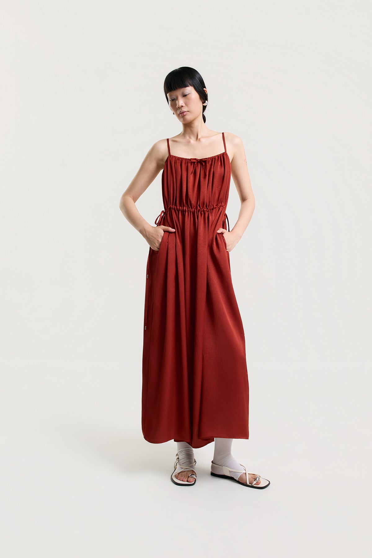 OTHER STORE Rosalie Gathered Strap Maxi Dress