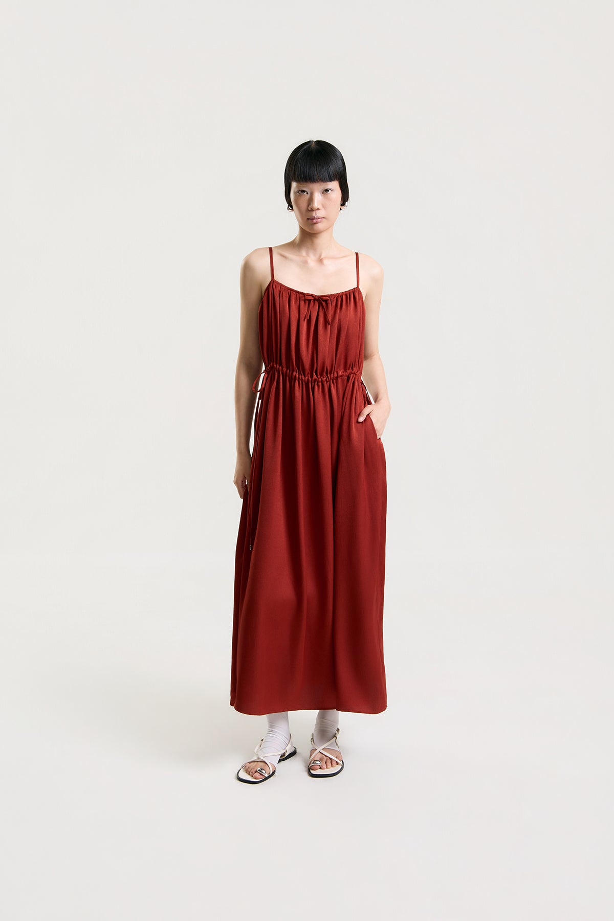 OTHER STORE Rosalie Gathered Strap Maxi Dress