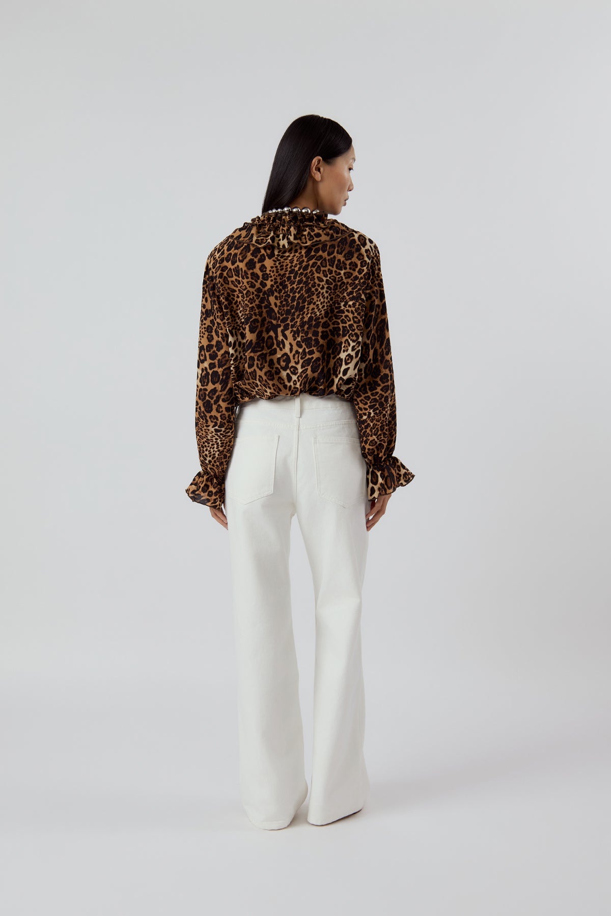 OTHER STORE Sabine Ruffled Leopard Blouse