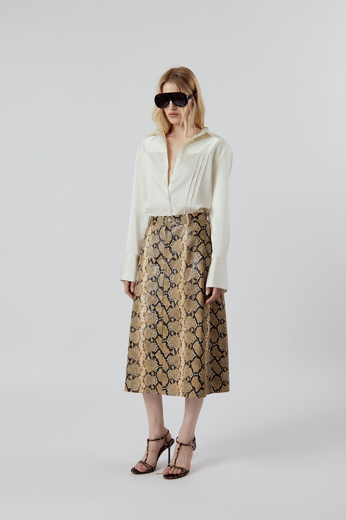 Other Store Serein Tux Pintuck Shirt in Ivory