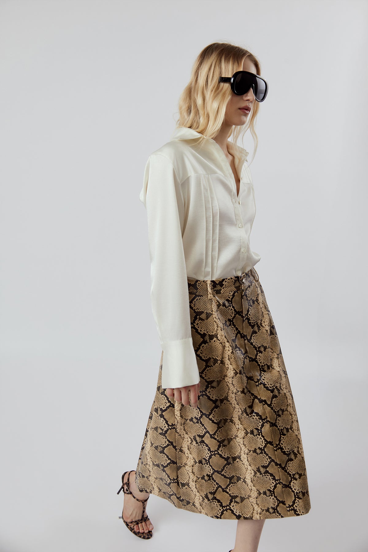 Other Store Serein Tux Pintuck Shirt in Ivory